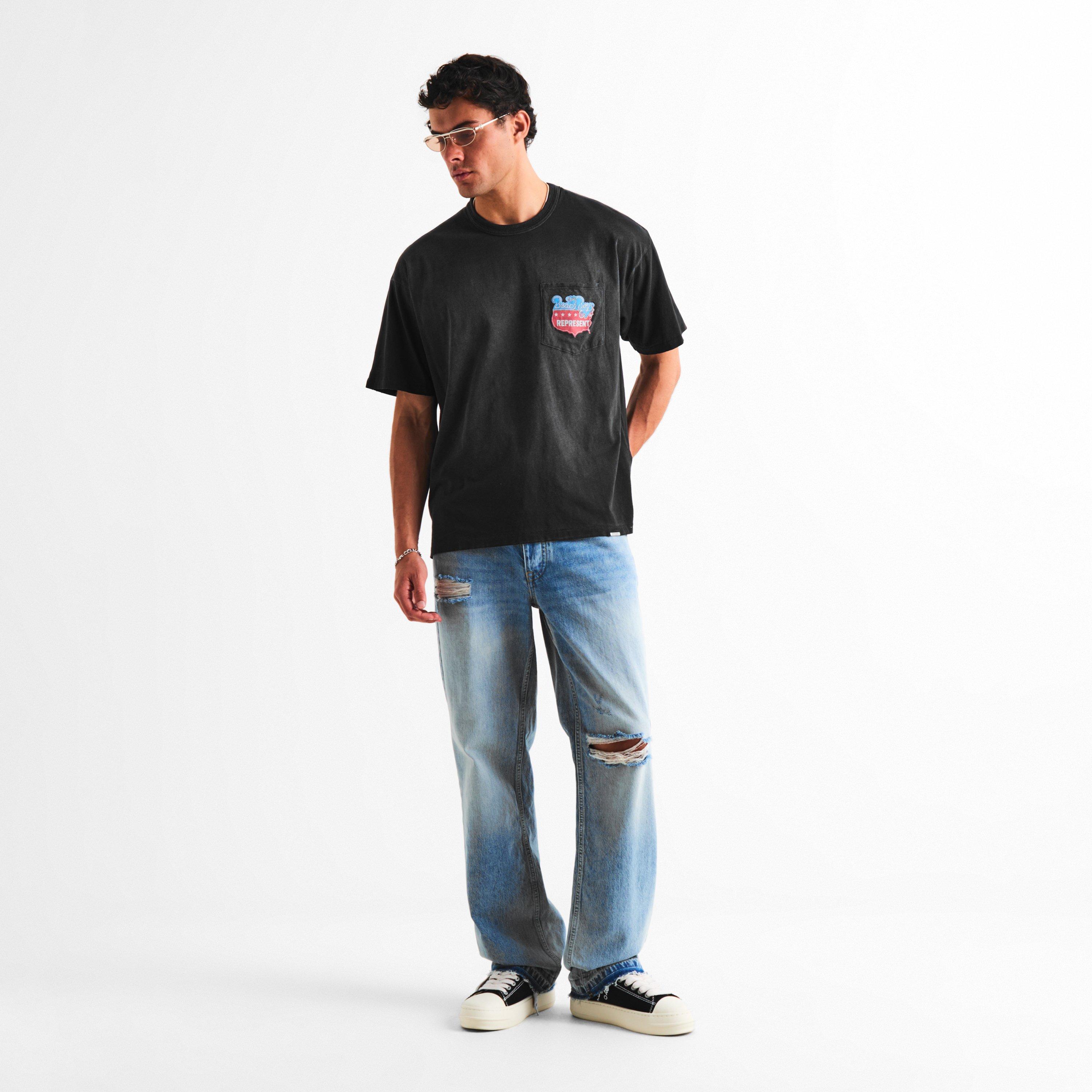 Stained Black - Represent - Men's Beach Boys Tee Oversized T-Shirt - 6