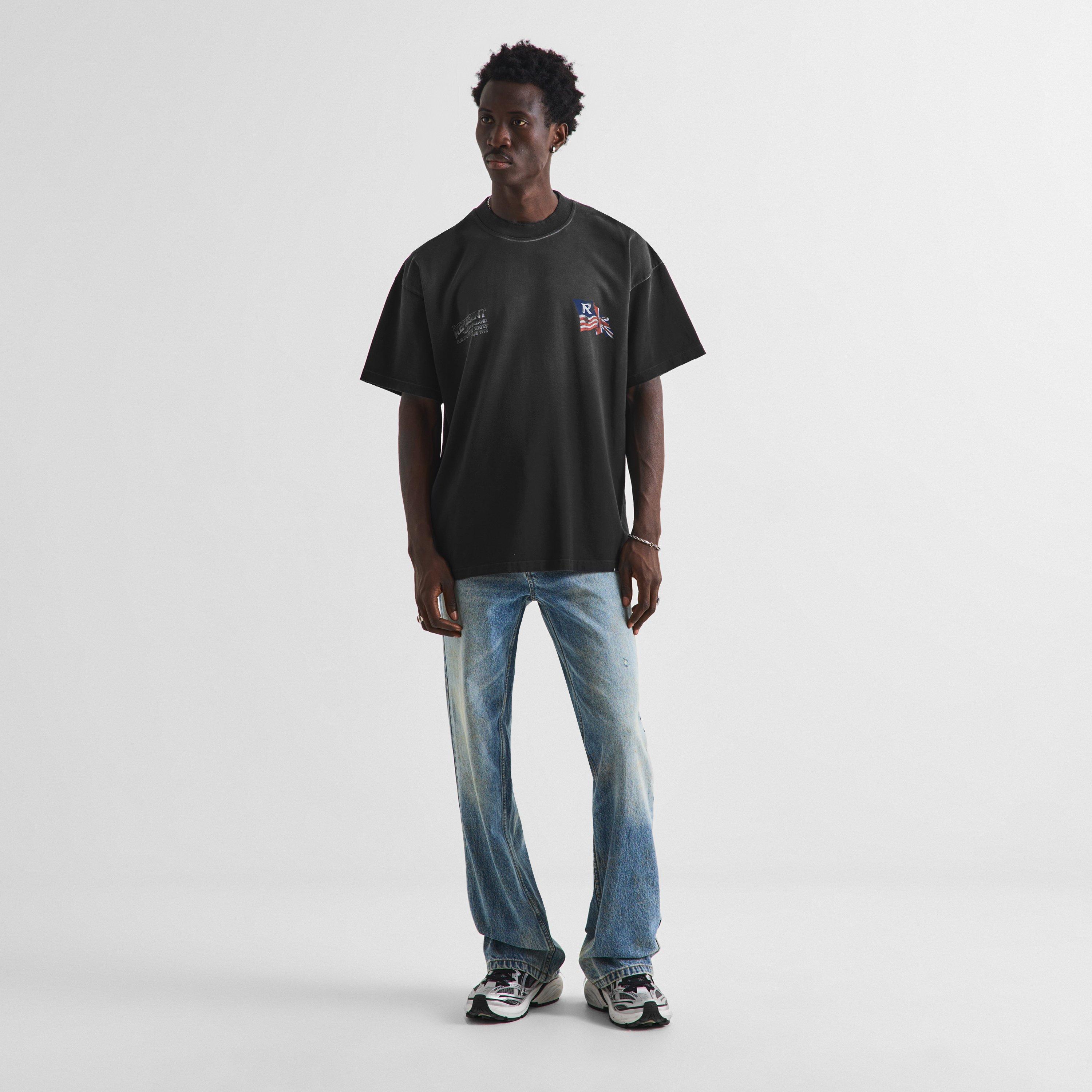 Black - Represent - Men's Eagle Flag Cotton Short-Sleeve Oversized T-Shirt - 6