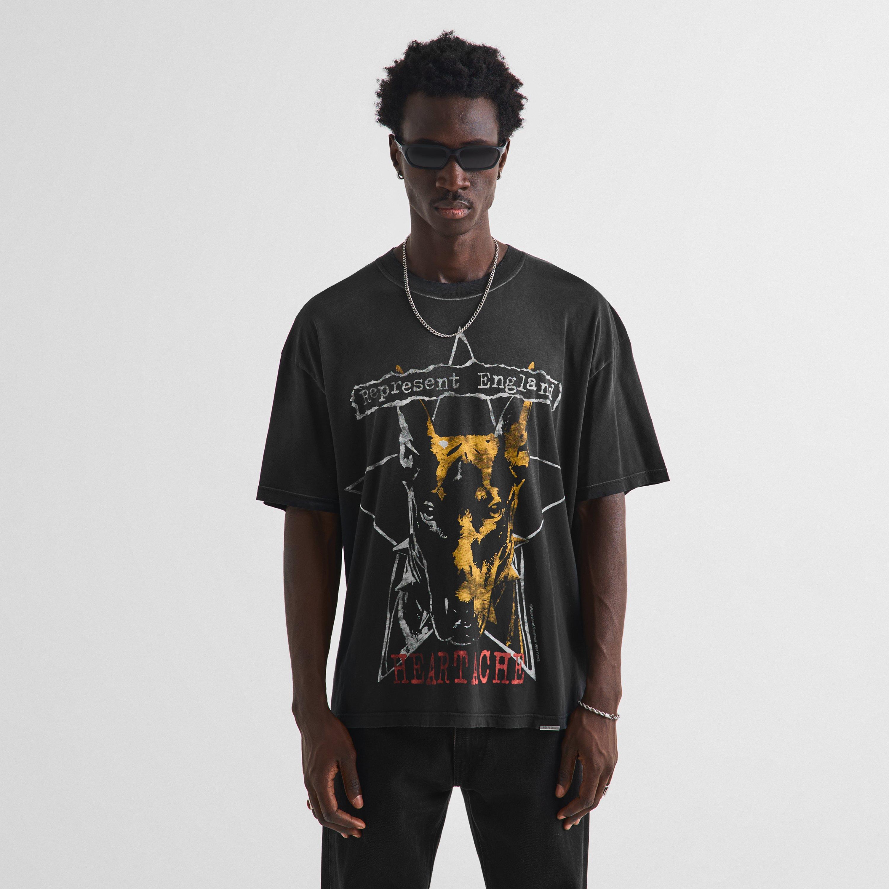 Washed Black - Represent - Men's Jaw Breaker Graphic Cotton Oversized-Fit T-Shirt - 3