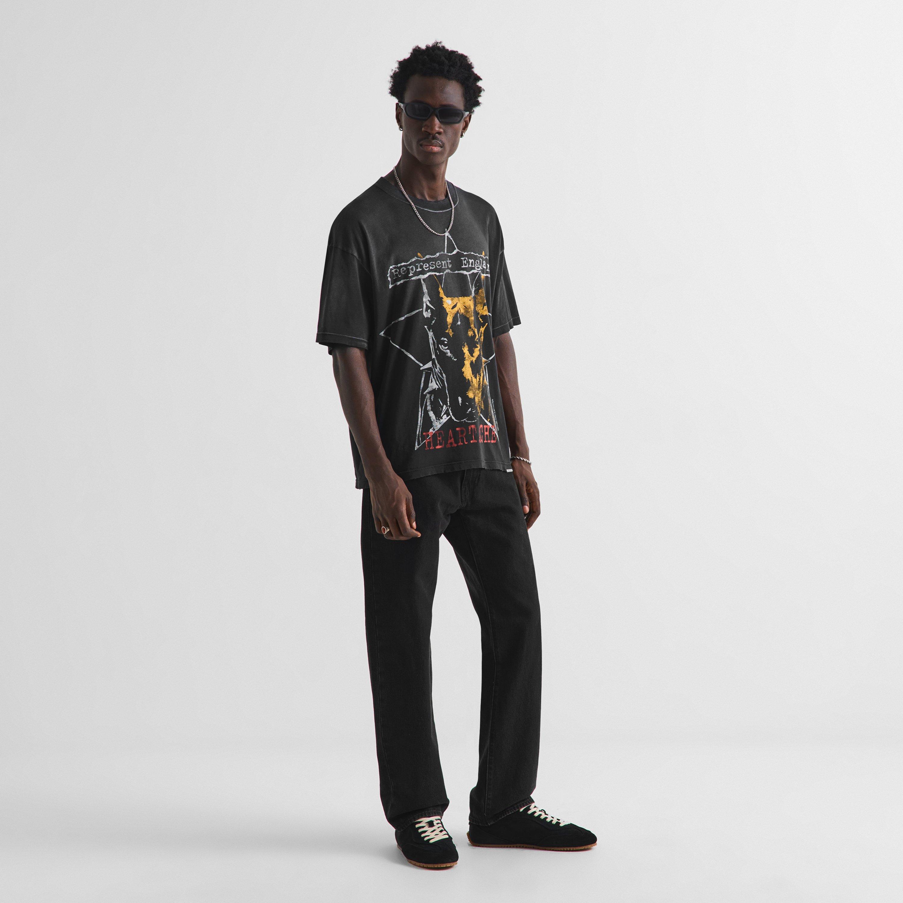 Washed Black - Represent - Men's Jaw Breaker Graphic Cotton Oversized-Fit T-Shirt - 6