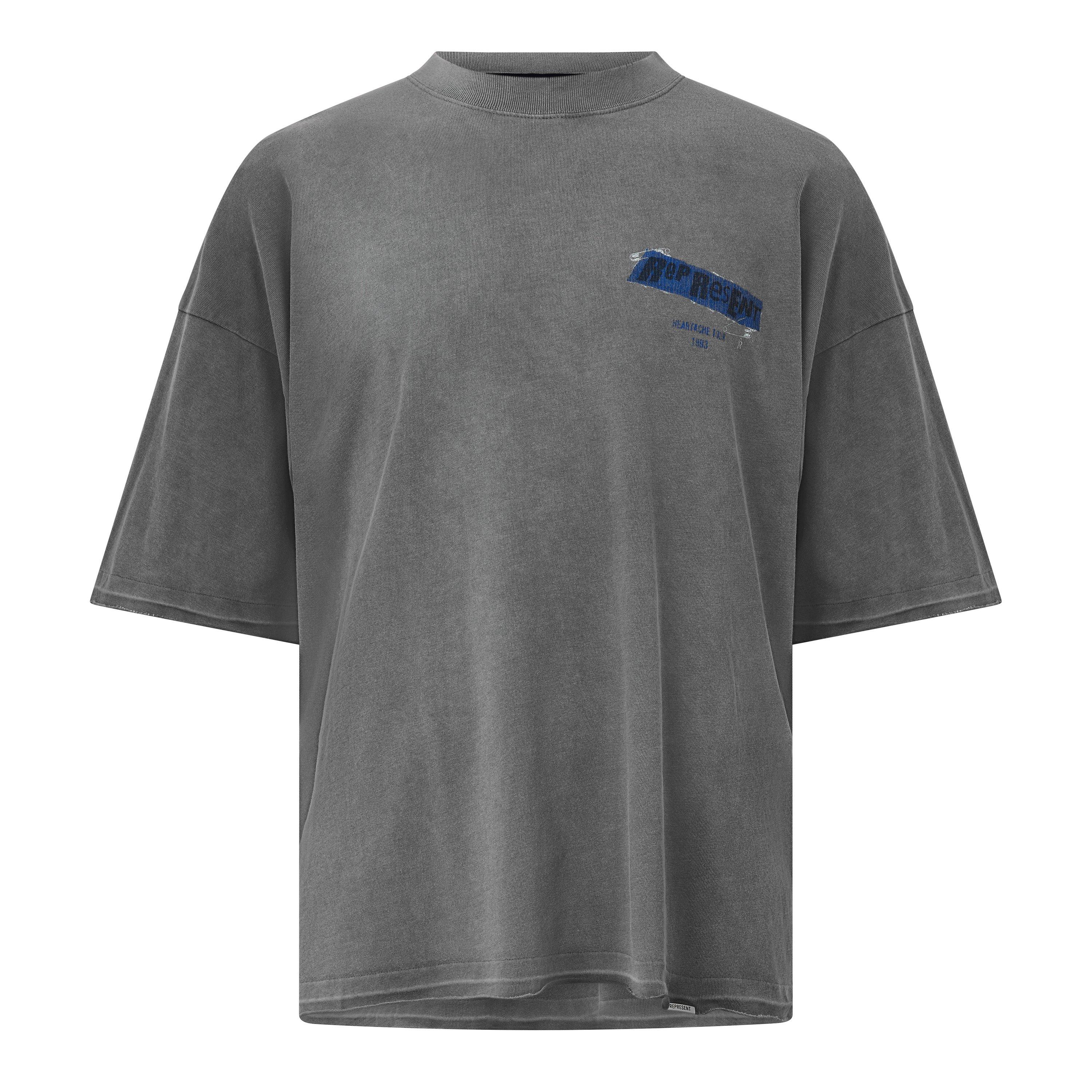 Oxidised Grey - Represent - Men's Ransom Graphic Cotton Short-Sleeve Oversized T-Shirt - 1