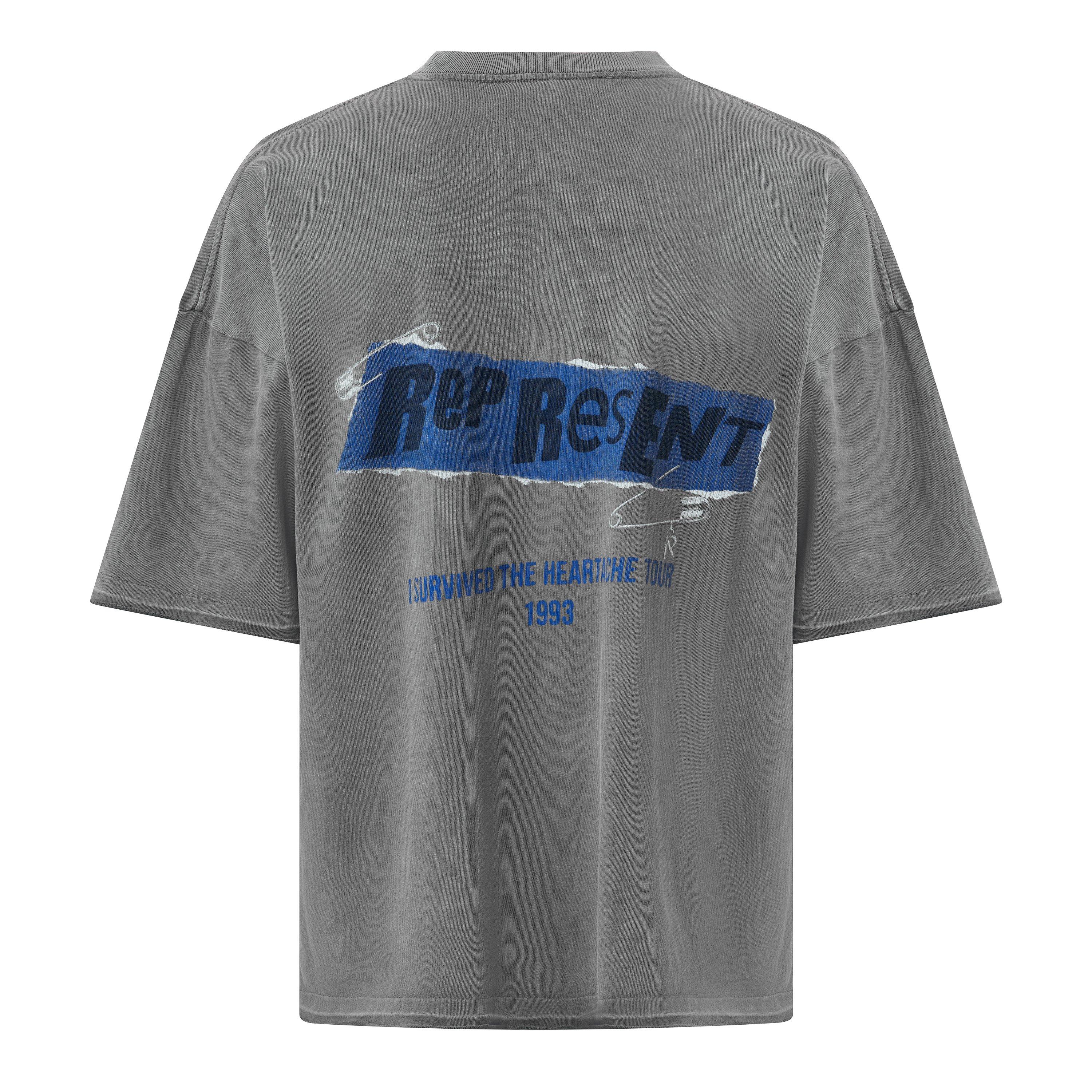 Oxidised Grey - Represent - Men's Ransom Graphic Cotton Short-Sleeve Oversized T-Shirt - 2