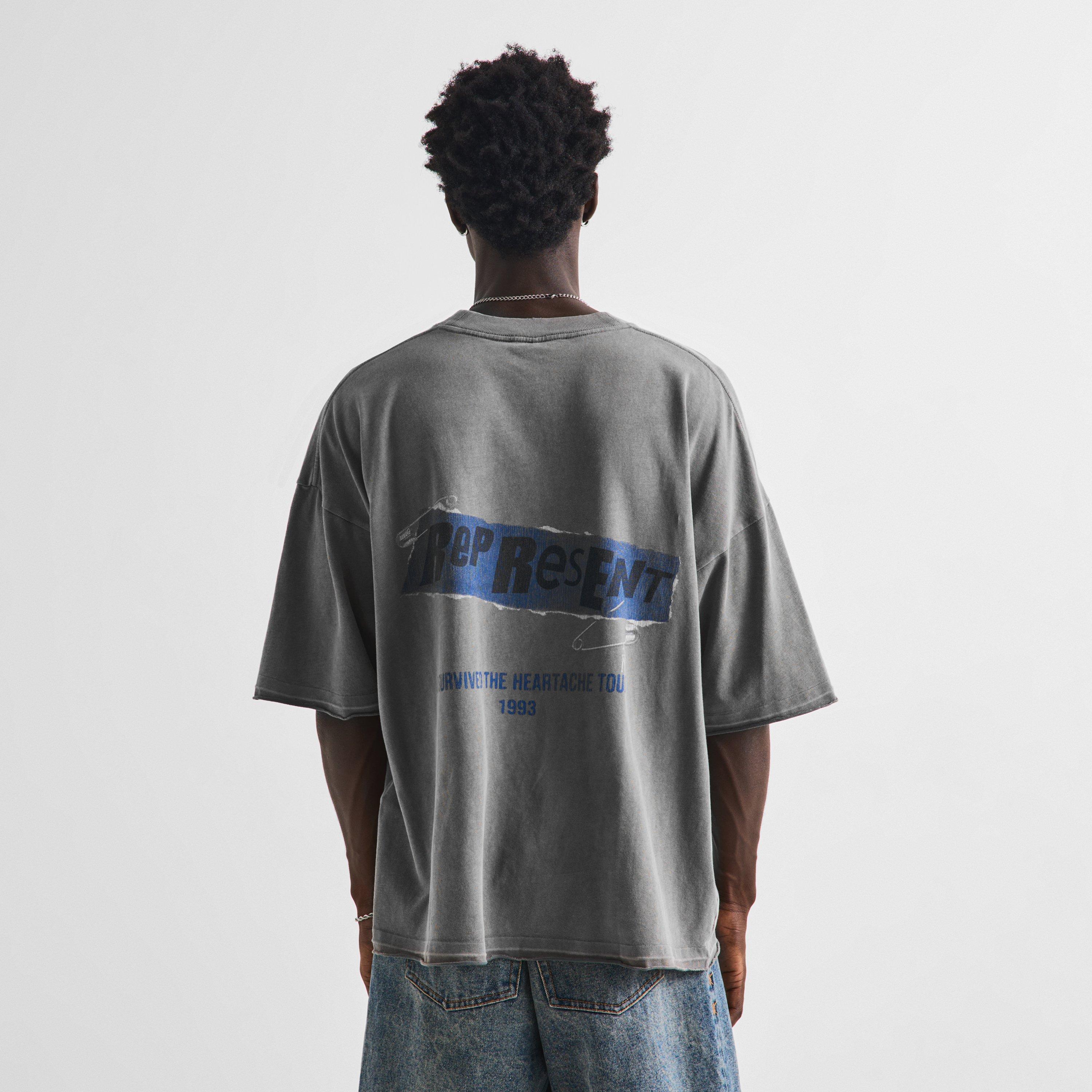 Oxidised Grey - Represent - Men's Ransom Graphic Cotton Short-Sleeve Oversized T-Shirt - 4
