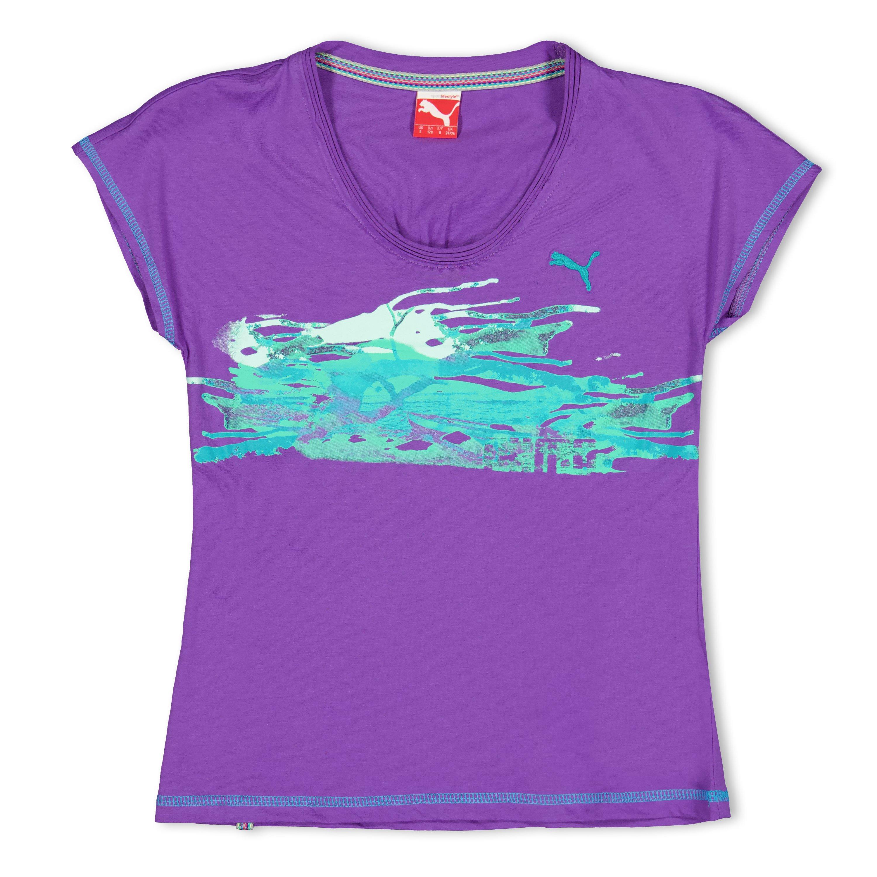 Puma Girls Wave Tee Juniors - Purple - 16 (4XL)