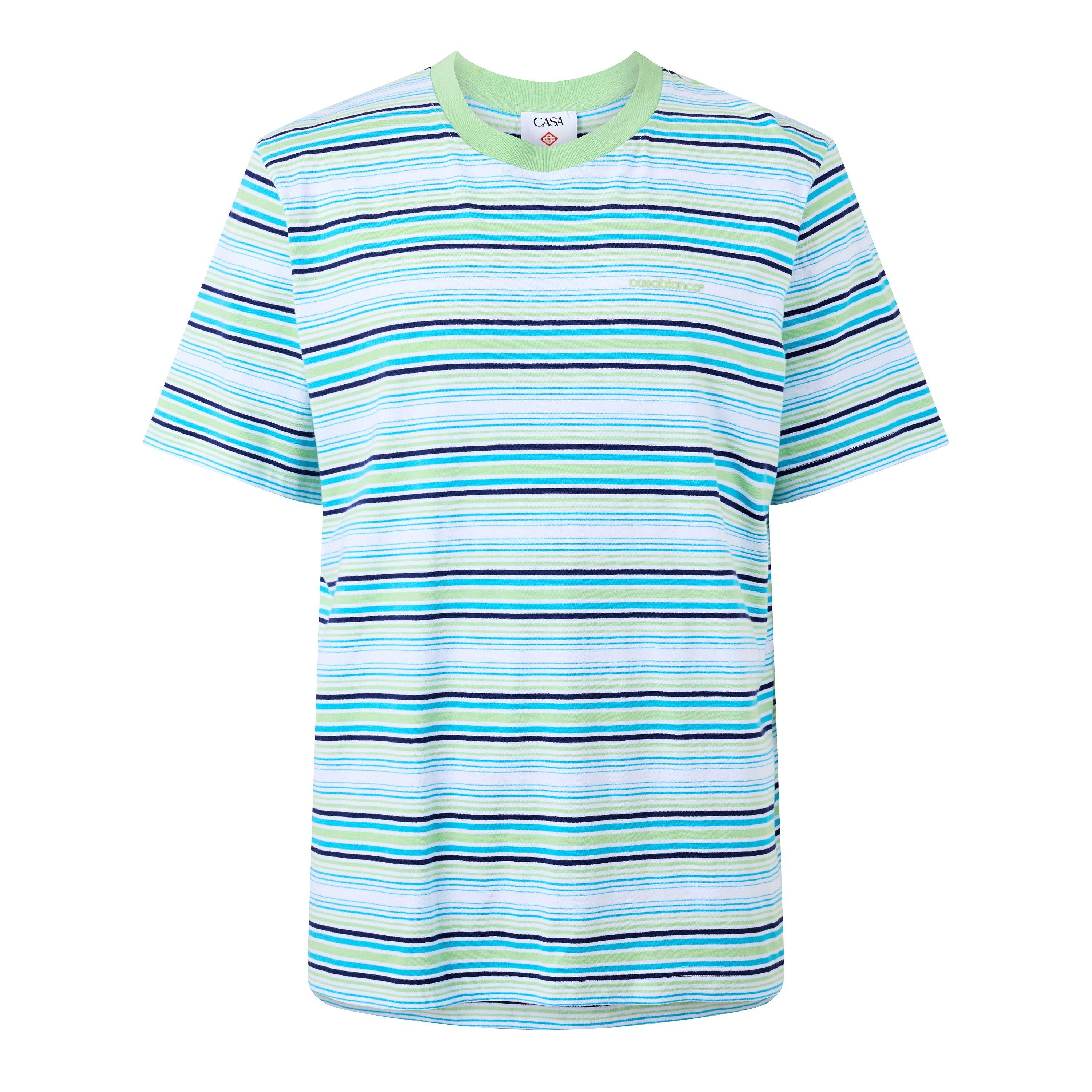 White/Green - Casablanca - Casa Stripe Tee Sn63 - 1