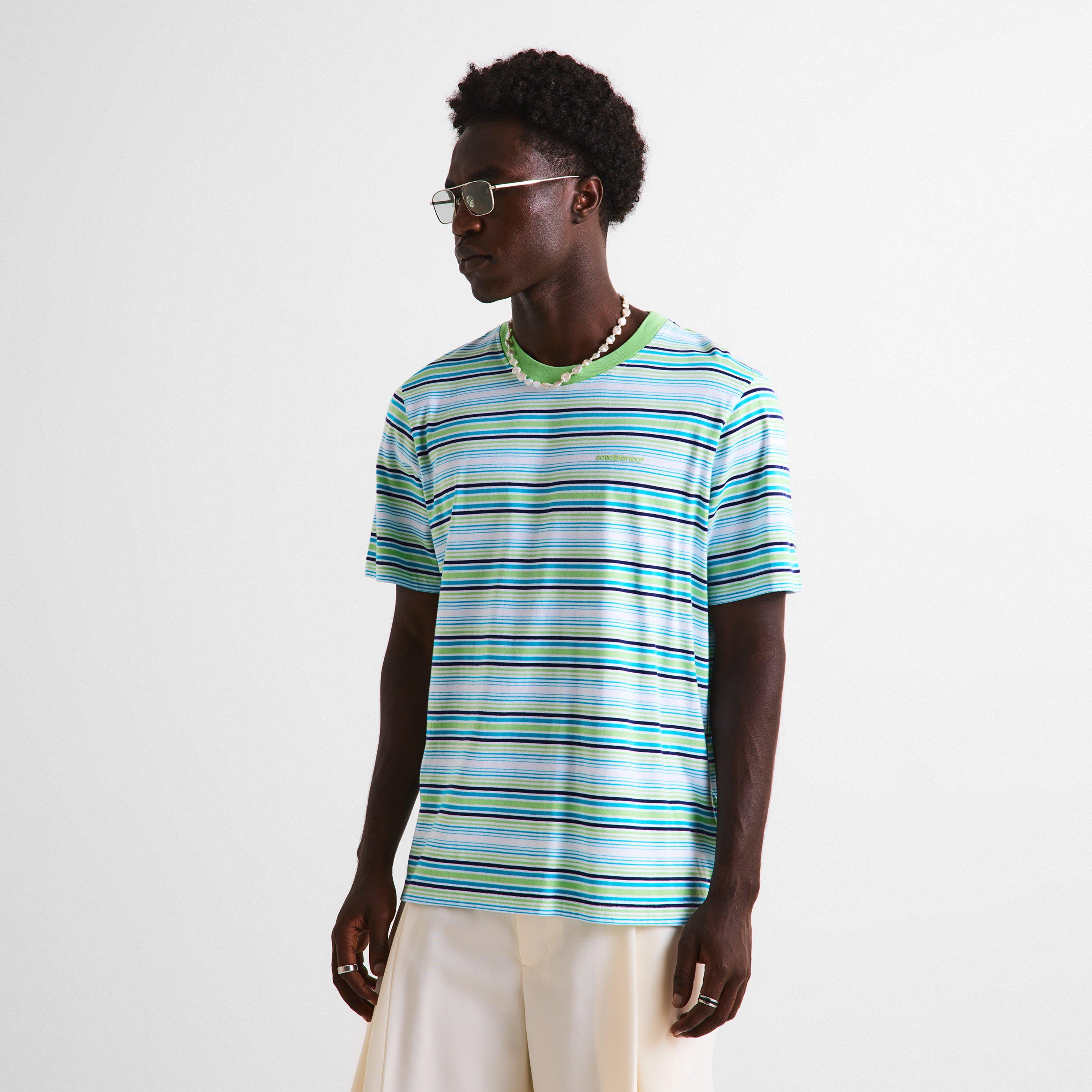 White/Green - Casablanca - Casa Stripe Tee Sn63 - 3