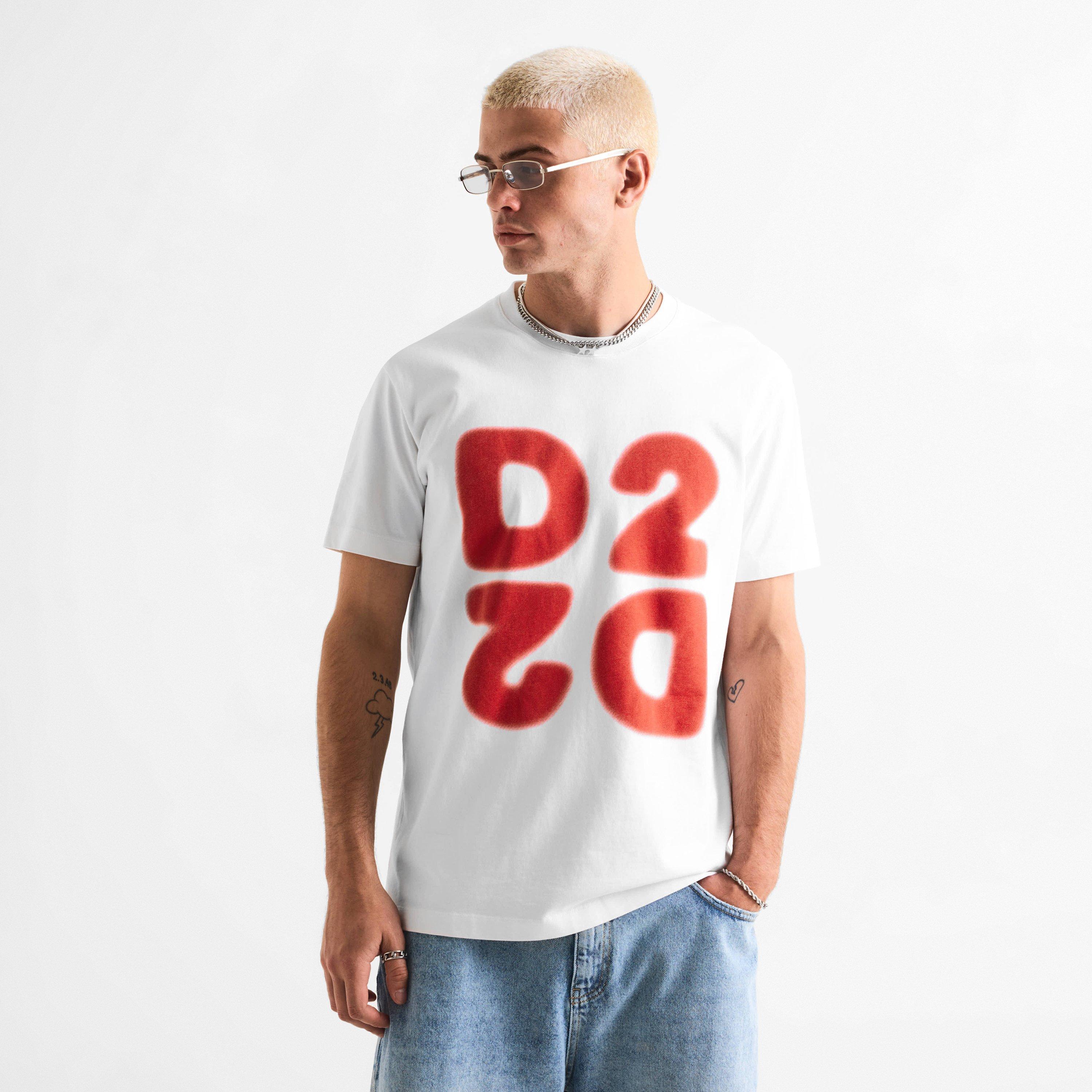 White/Red - DSquared2 - DSQ D2 Logo Tee Sn64 - 3