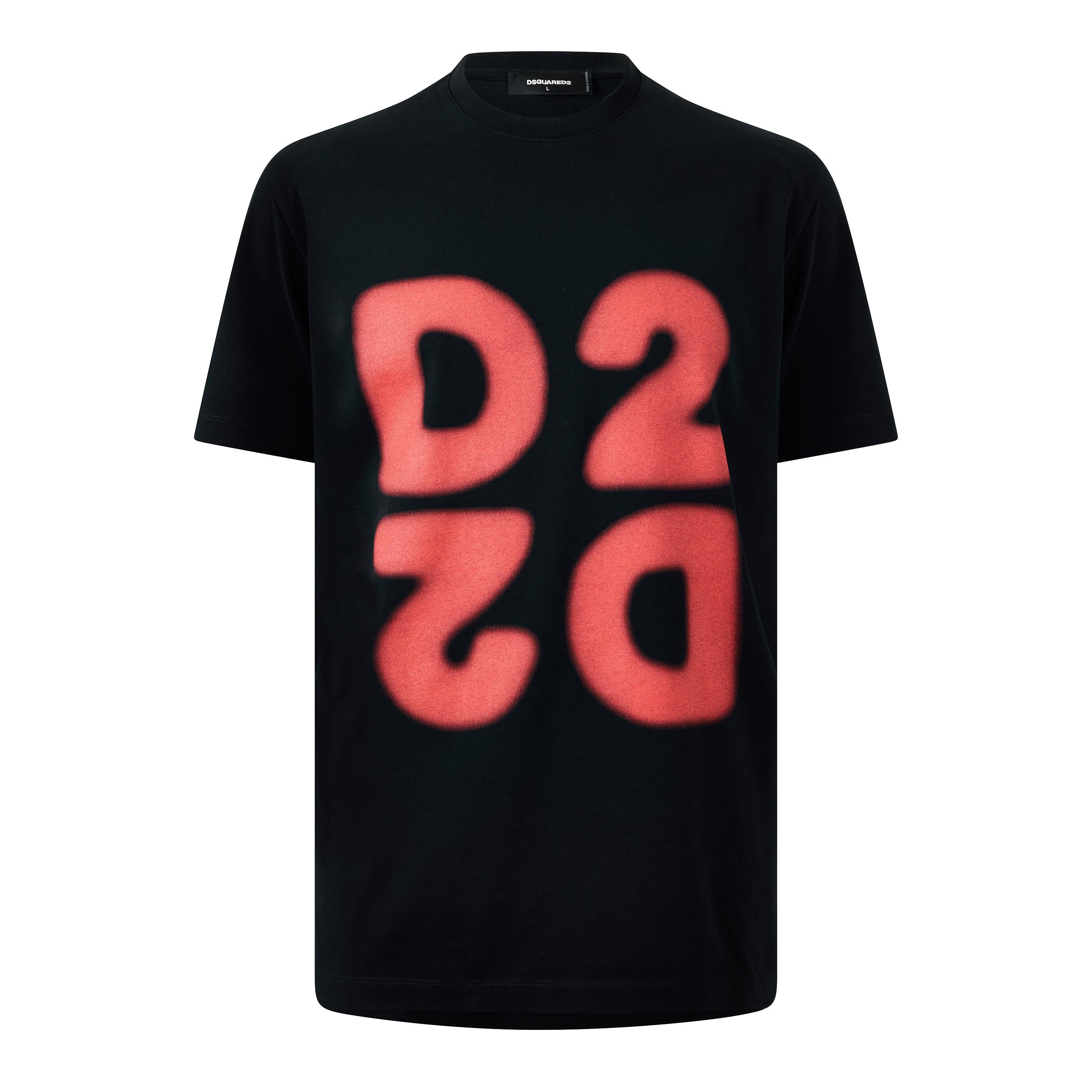 Black/Red - DSquared2 - DSQ D2 Logo Tee Sn64 - 1