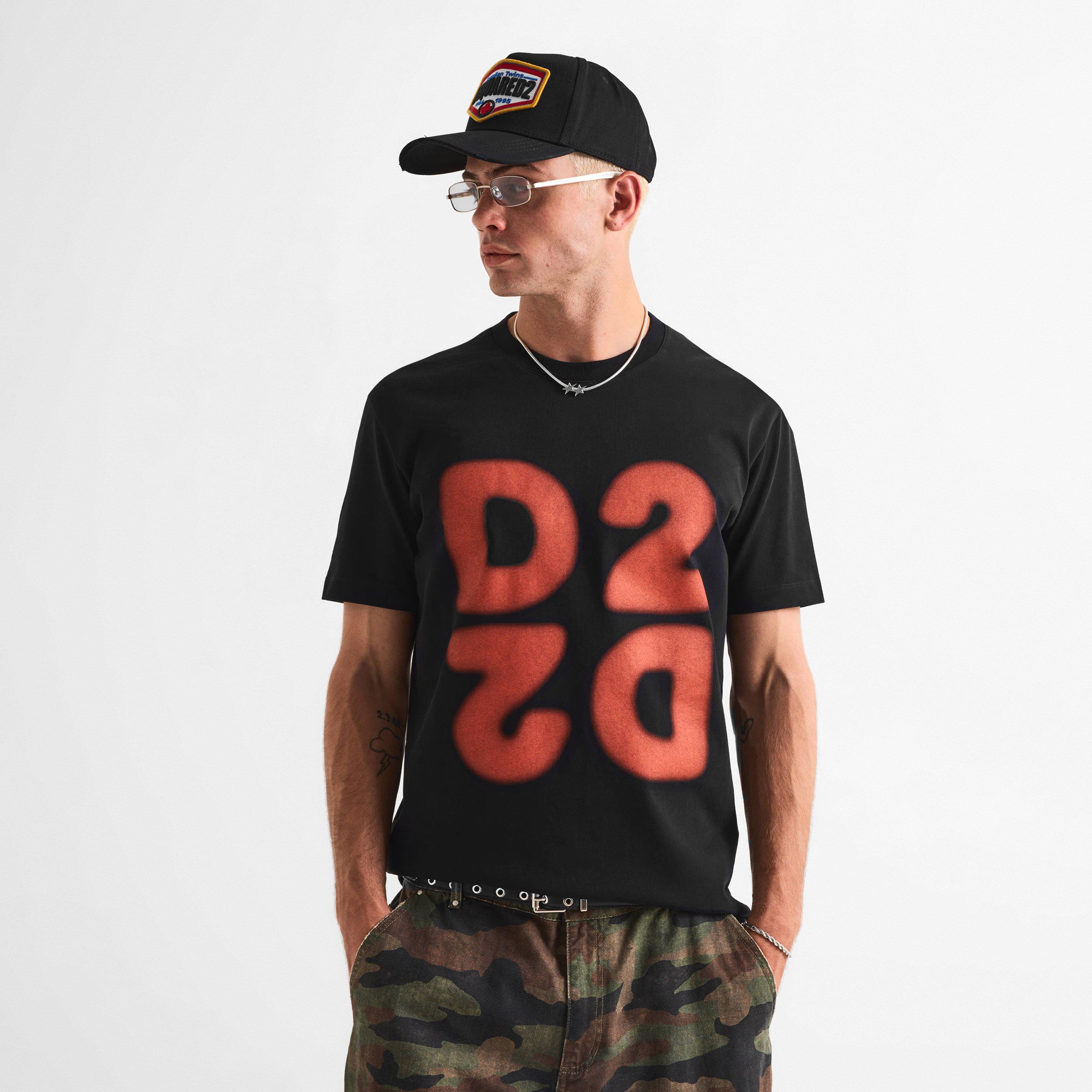 Black/Red - DSquared2 - DSQ D2 Logo Tee Sn64 - 3