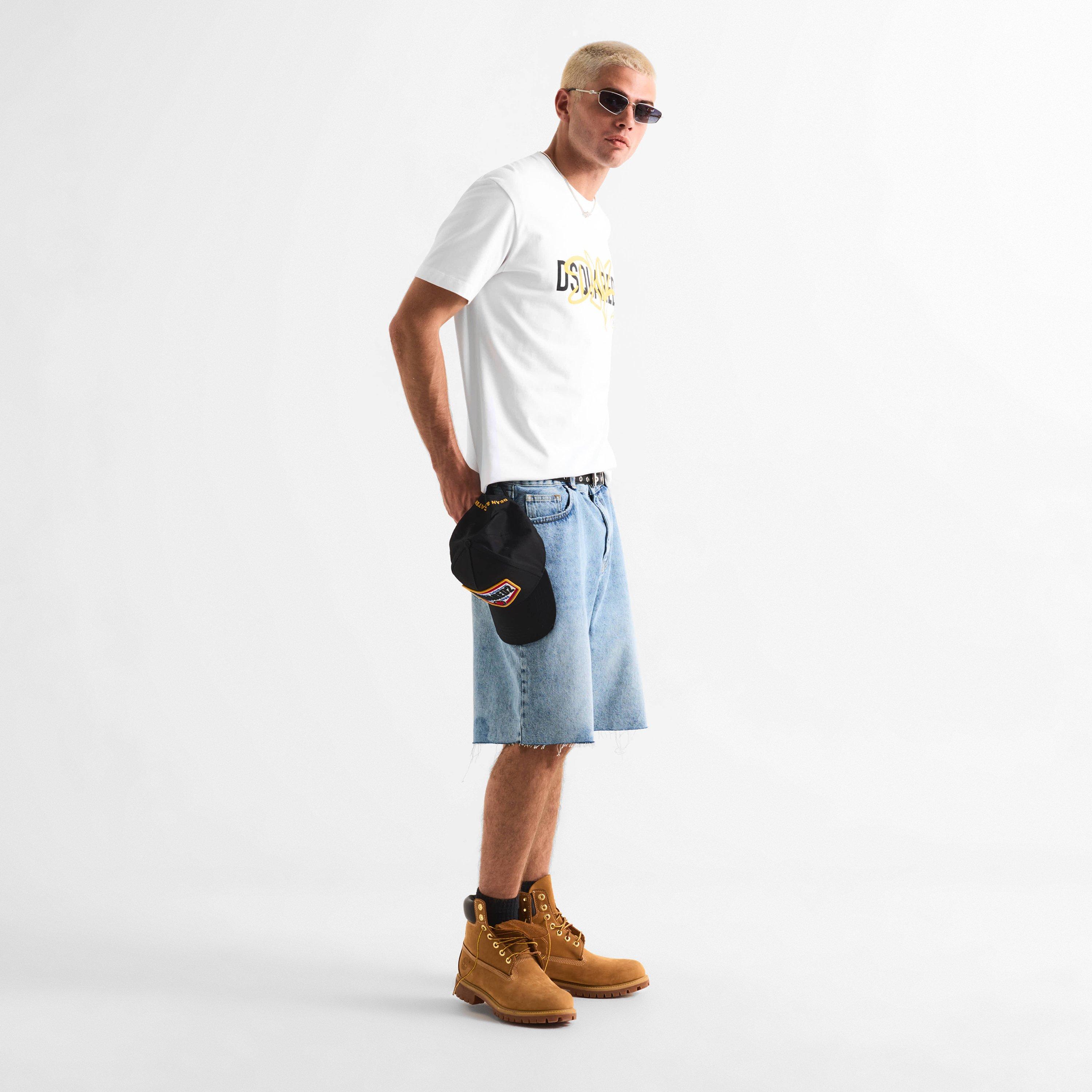 White/Yellow - DSquared2 - DSQ Sig Logo Tee Sn63 - 6