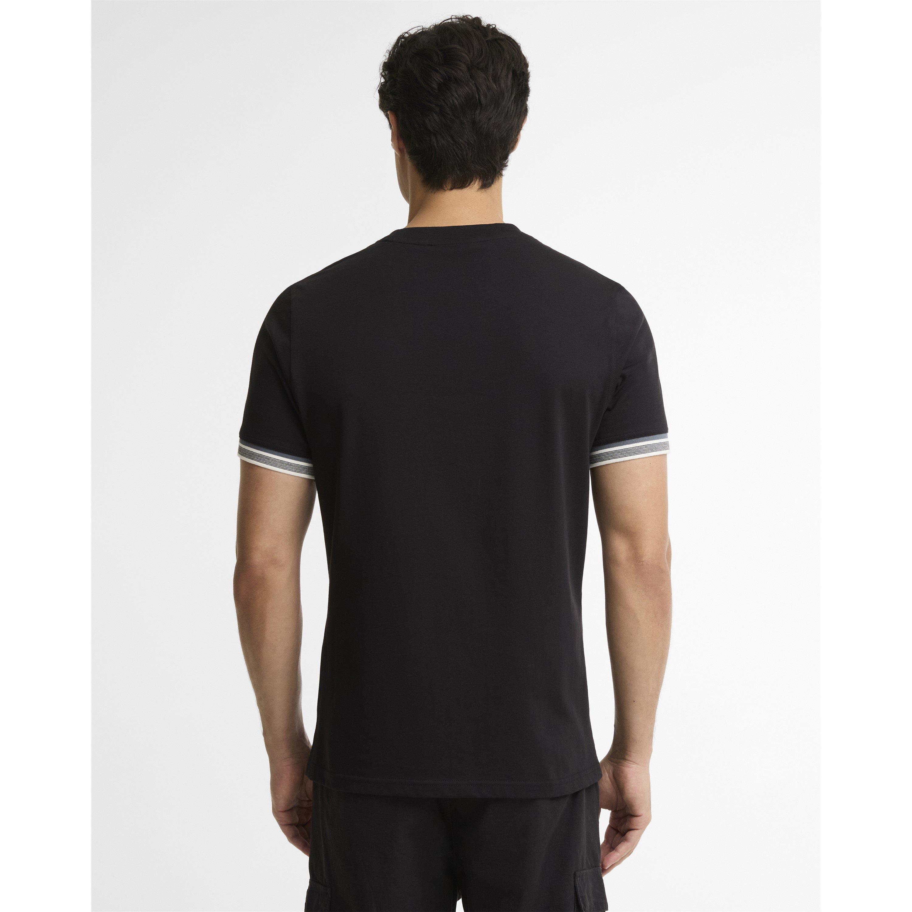 Black BK11 - Barbour International - Men's Newport Tipped Cotton Short-Sleeve Crew-Neck T-Shirt - 4