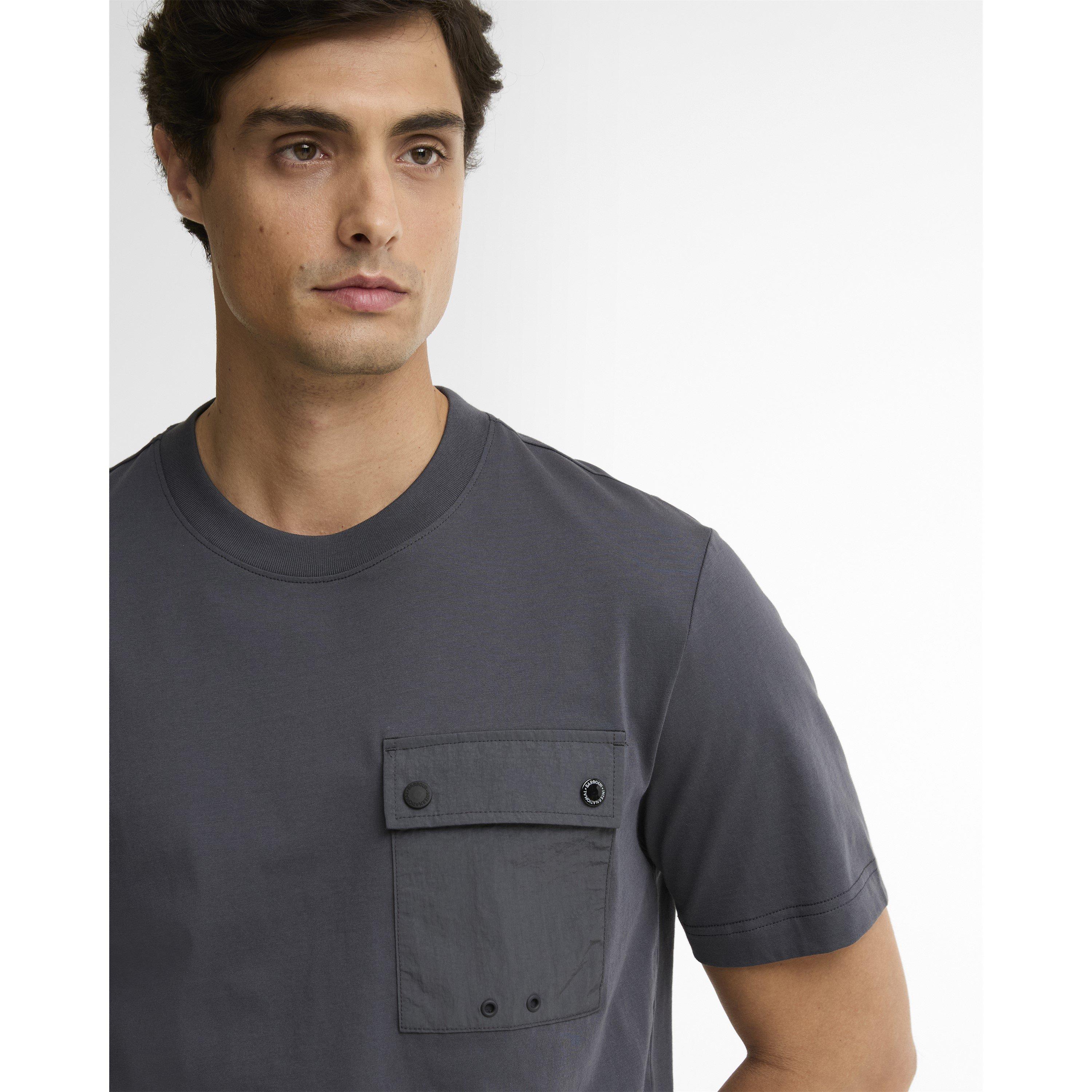 Asphalt GY75 - Barbour International - Men's Inline Cotton Short-Sleeve T-Shirt - 9