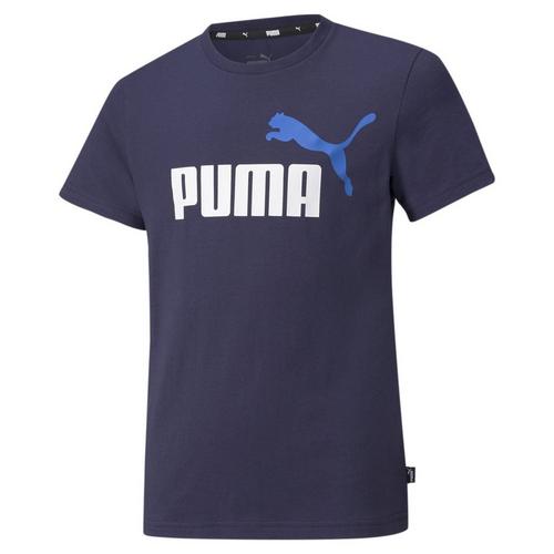 Peacoat/F.Blue - Puma - Essentials Plus Two Tone Logo Juniors T Shirt - 1