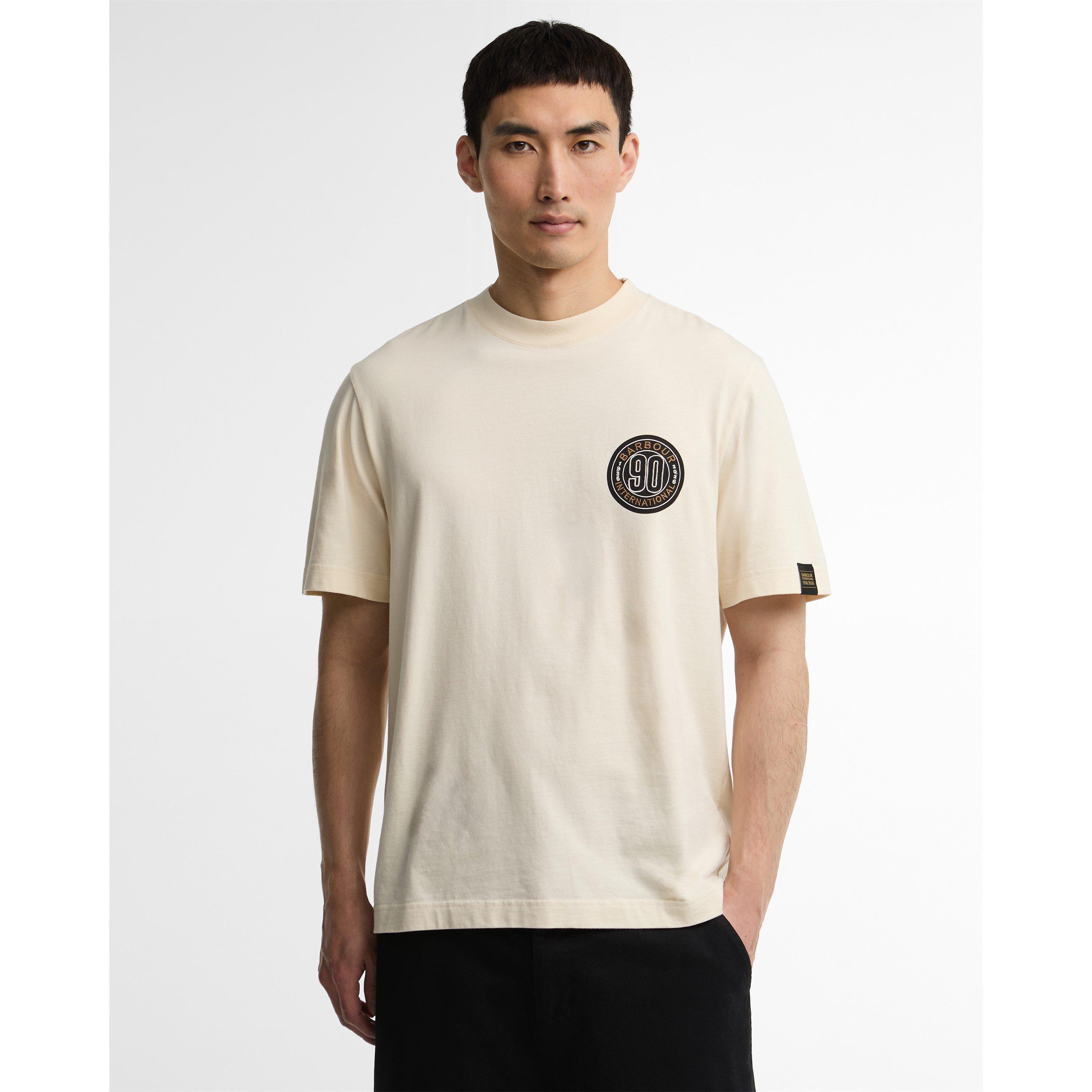 Chalk ST13 - Barbour International - Men's 90th Anniversary Cotton Short-Sleeve T-Shirt - 3