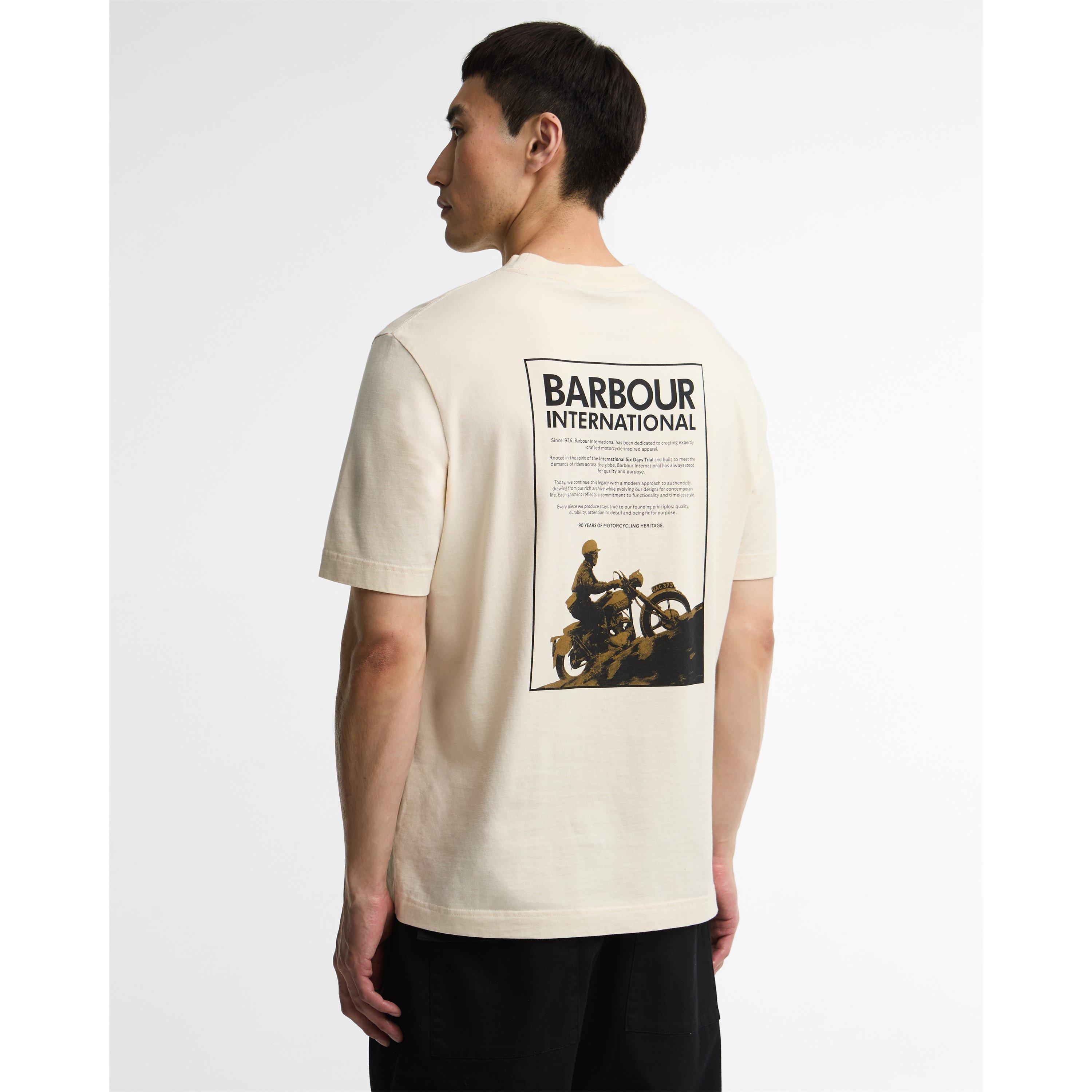 Chalk ST13 - Barbour International - Men's 90th Anniversary Cotton Short-Sleeve T-Shirt - 4