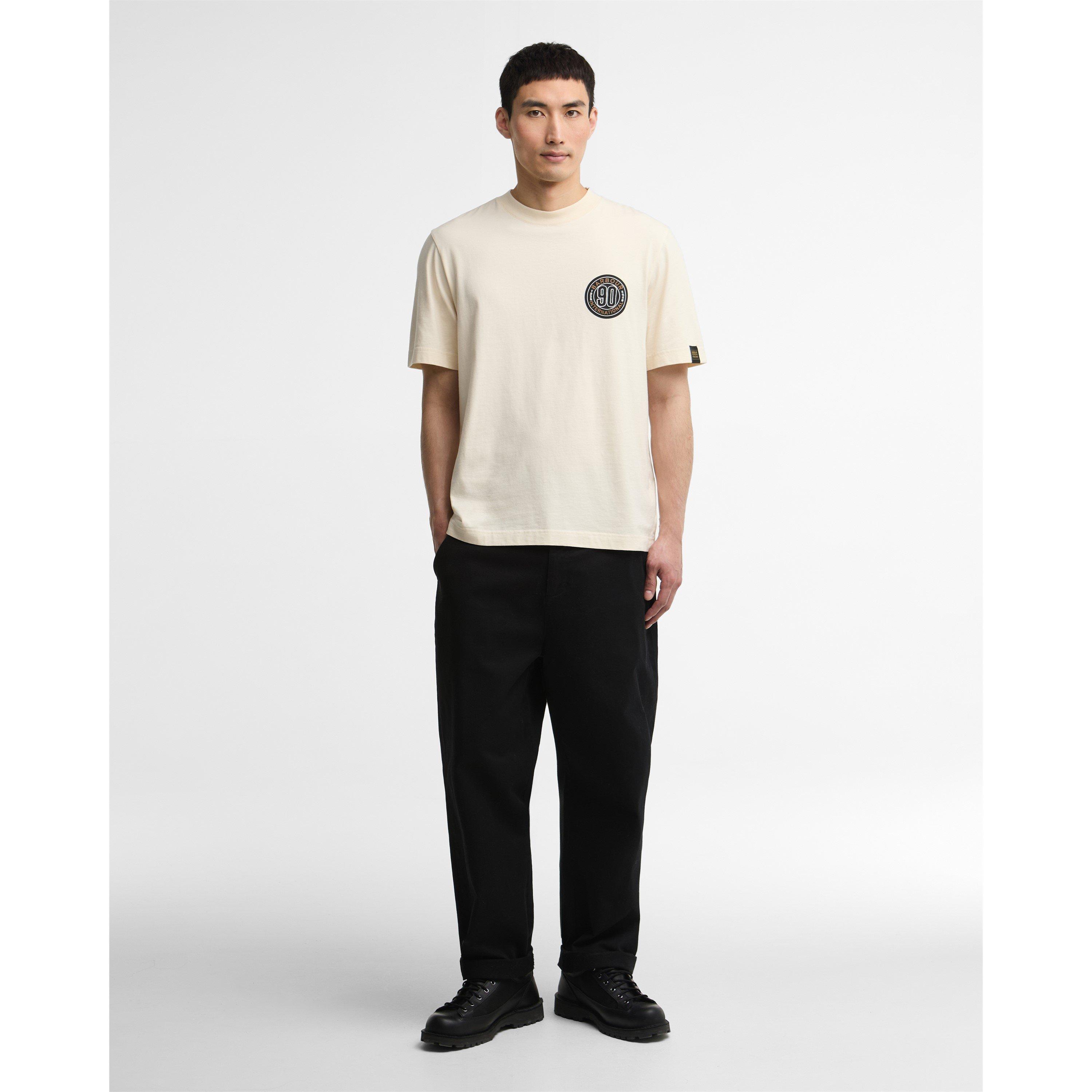 Chalk ST13 - Barbour International - Men's 90th Anniversary Cotton Short-Sleeve T-Shirt - 7
