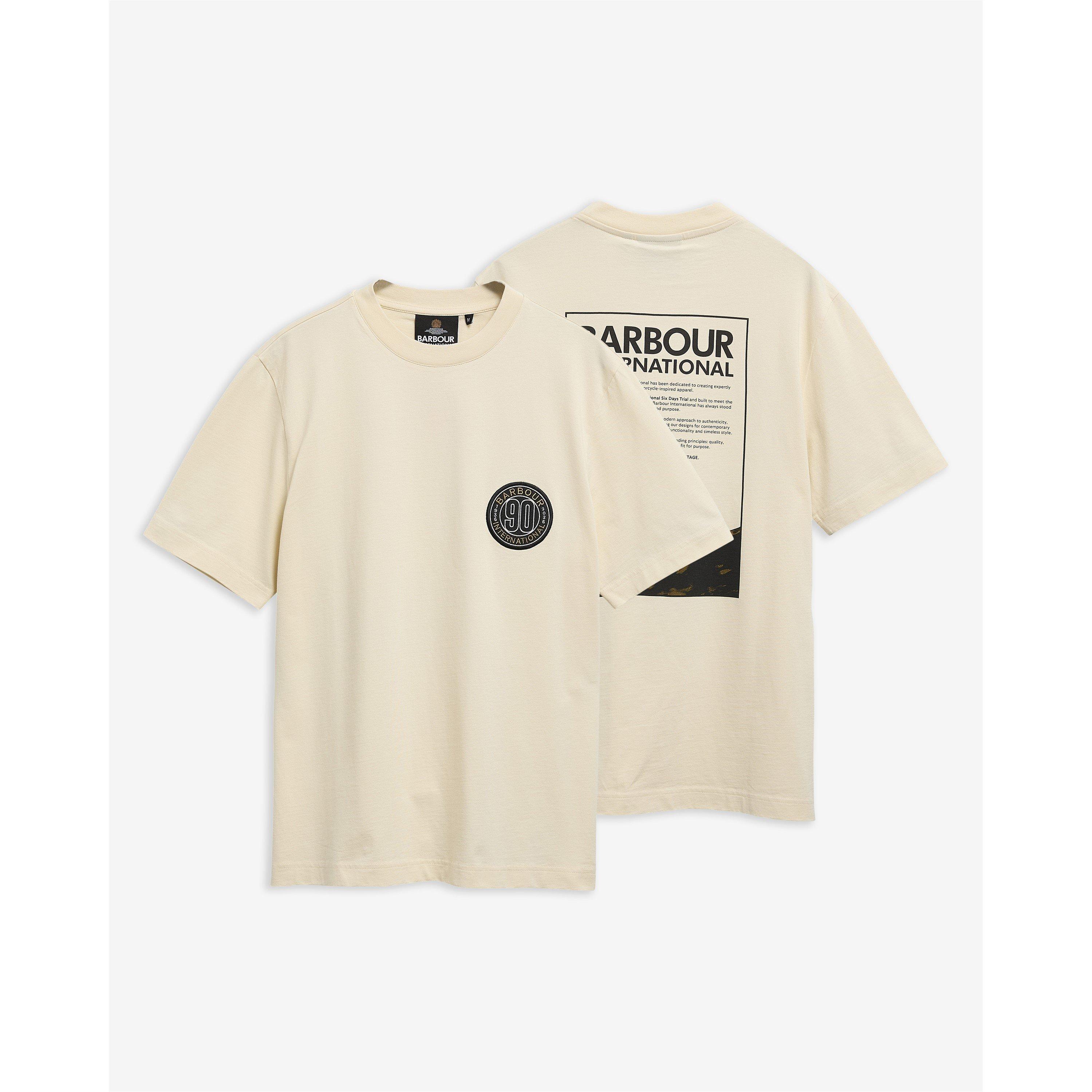 Chalk ST13 - Barbour International - Men's 90th Anniversary Cotton Short-Sleeve T-Shirt - 10