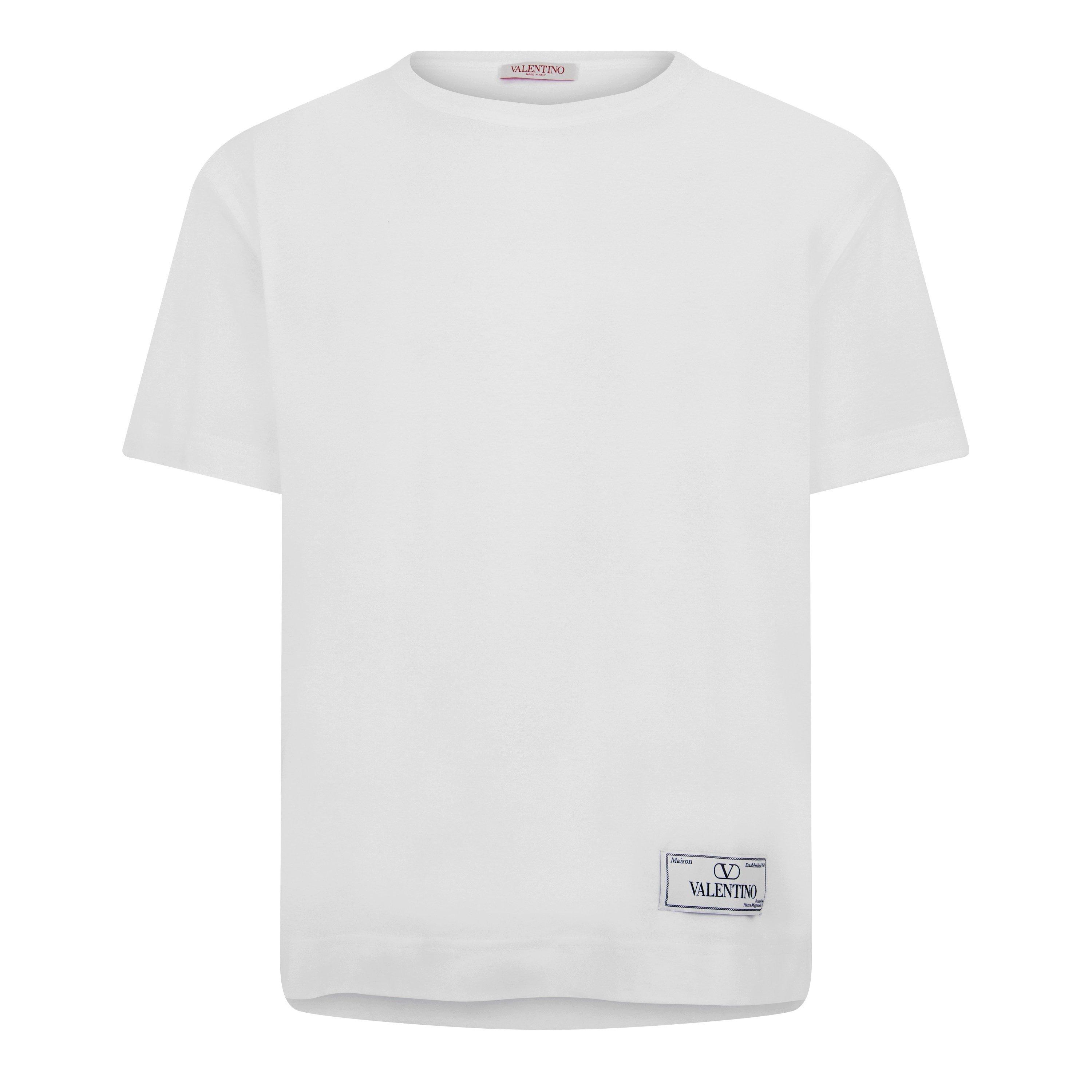 White - Valentino - Logo Appliqued T-Shirt - 5