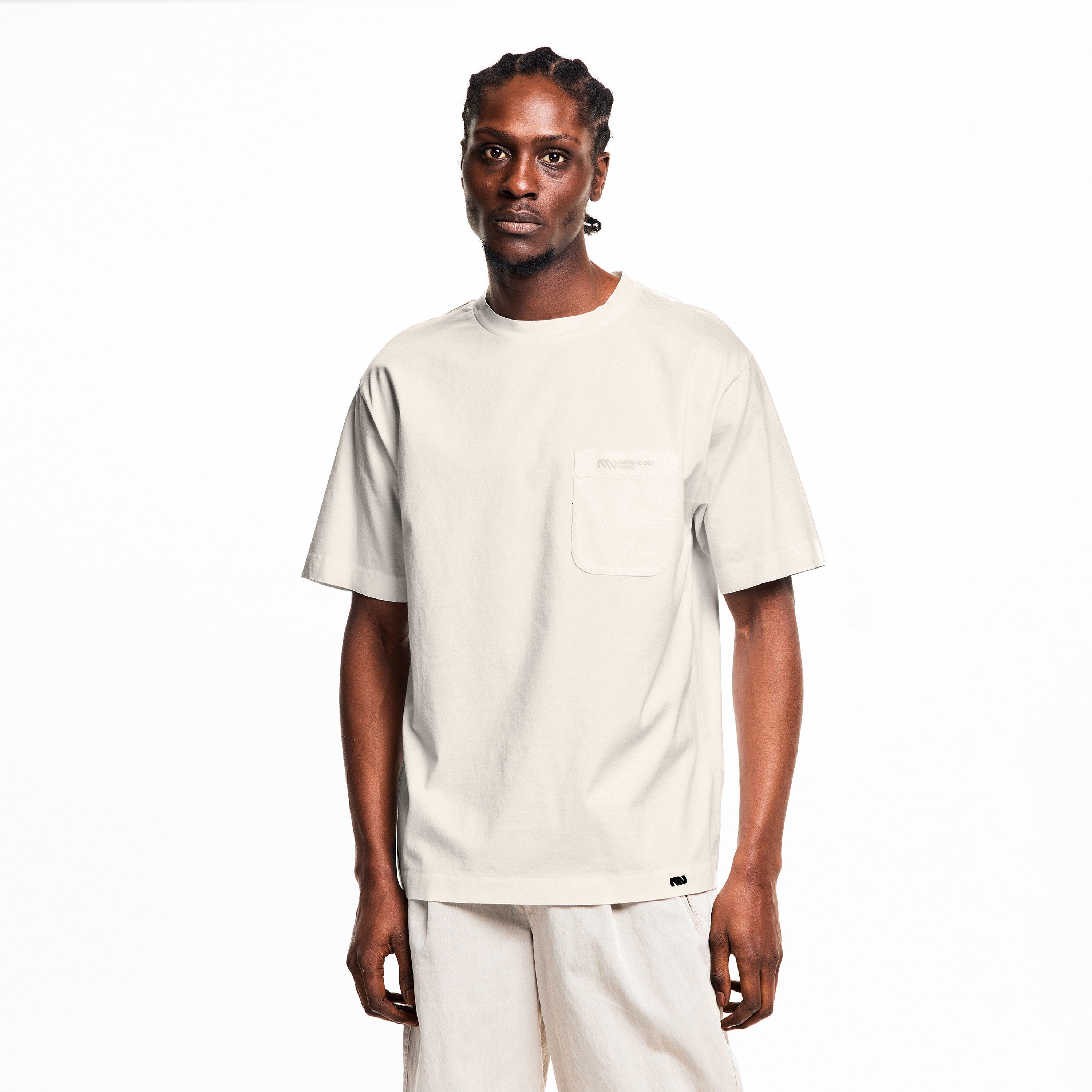 Gauze White 103 - Massimo Osti Studio - Men's Short Sleeve Mercerised T-Shirt - 3