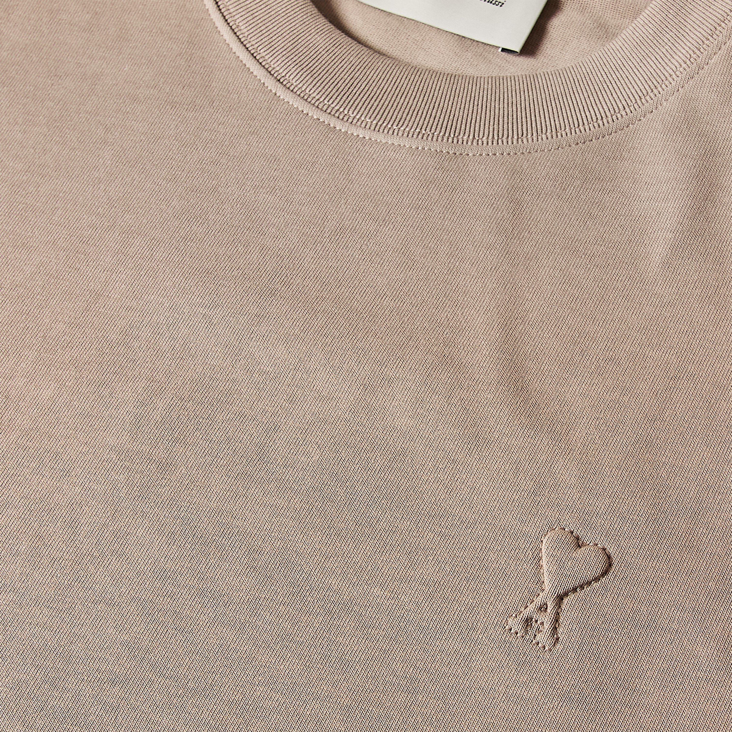Beige Taupe - Ami Paris - Men's Embroidered ADC T-Shirt - 5