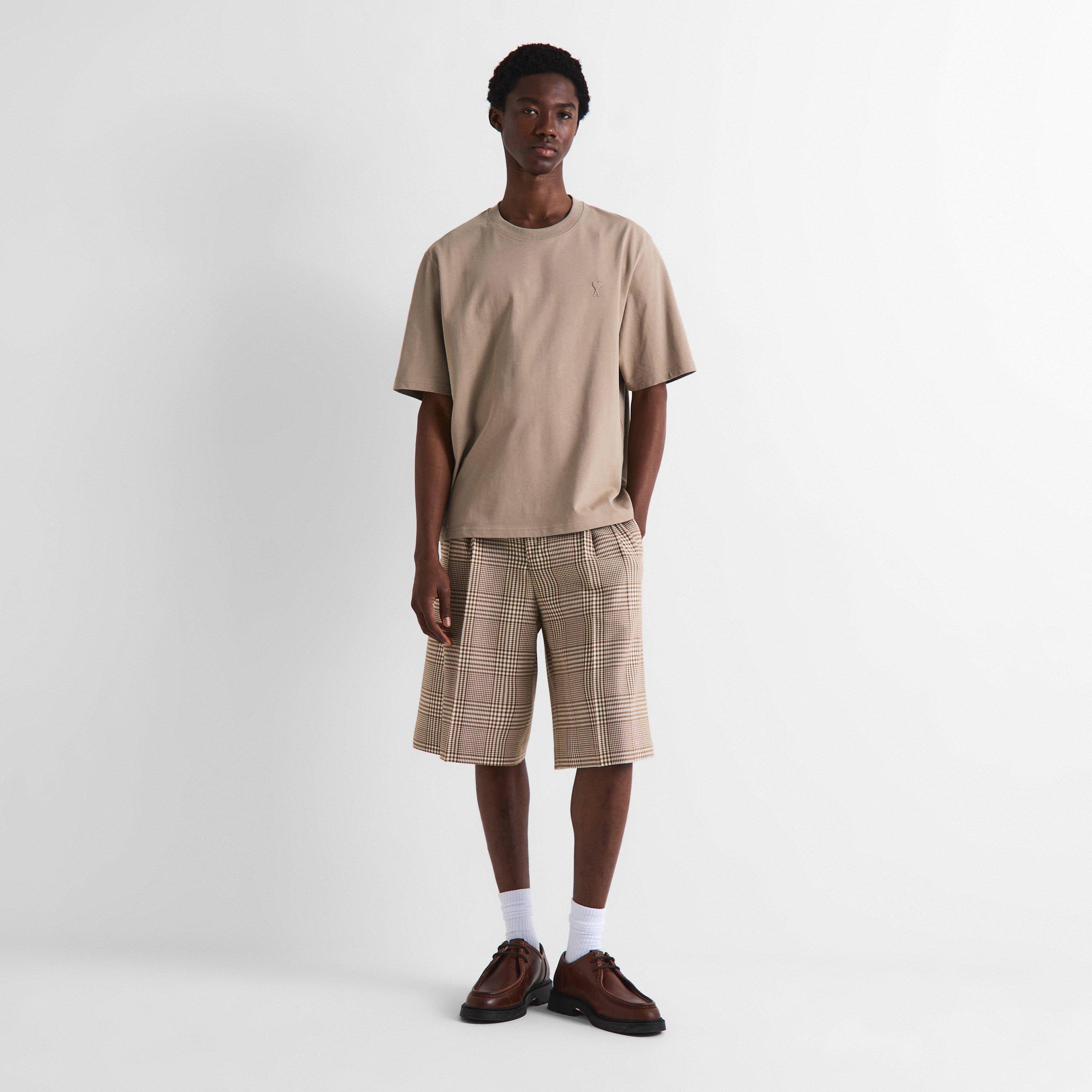 Beige Taupe - Ami Paris - Men's Embroidered ADC T-Shirt - 6