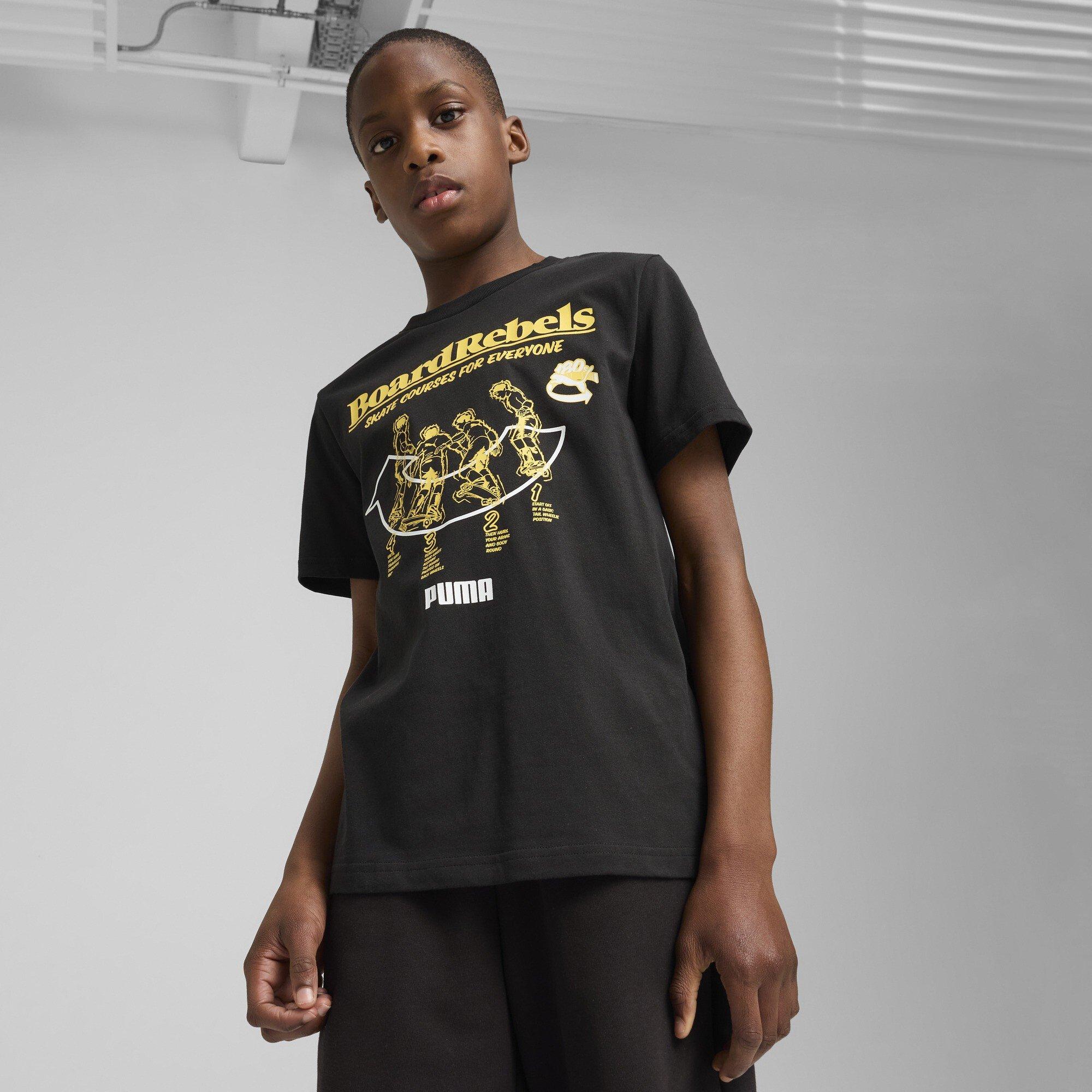 Black/Yellow - Puma - Mid 90s Graphic Juniors Tee - 3