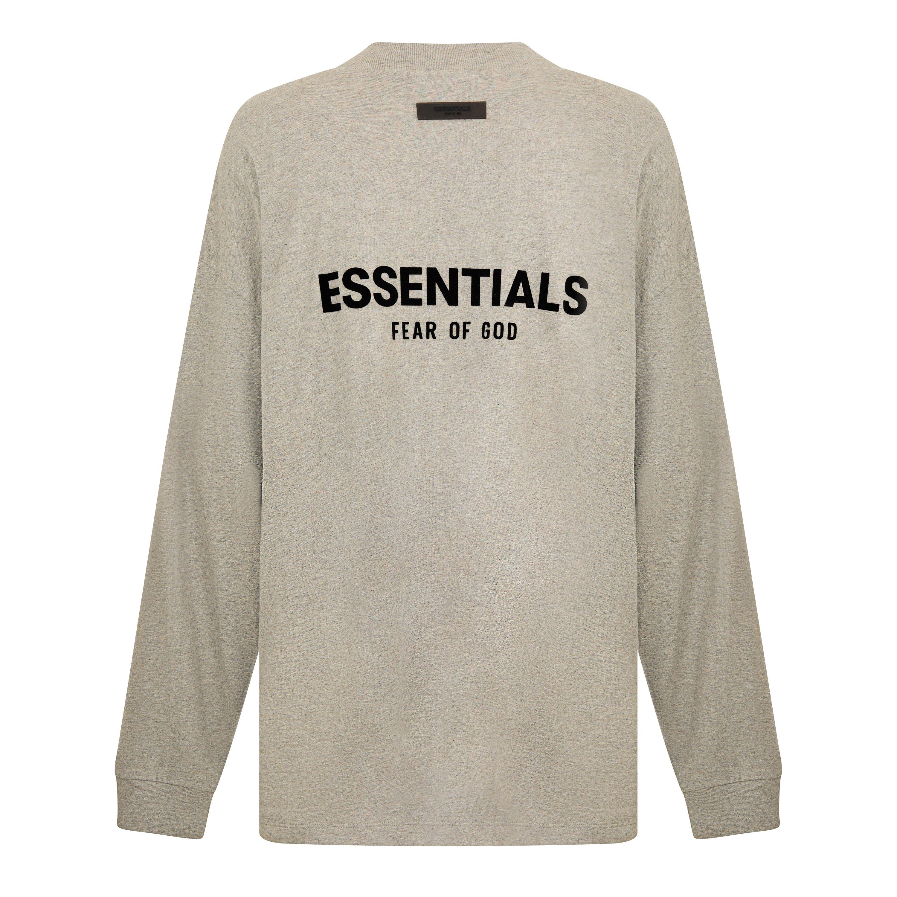 Dark Oatmeal - Fear Of God Essentials - Unisex Adults Long Sleeve Oversized T-Shirt - 2