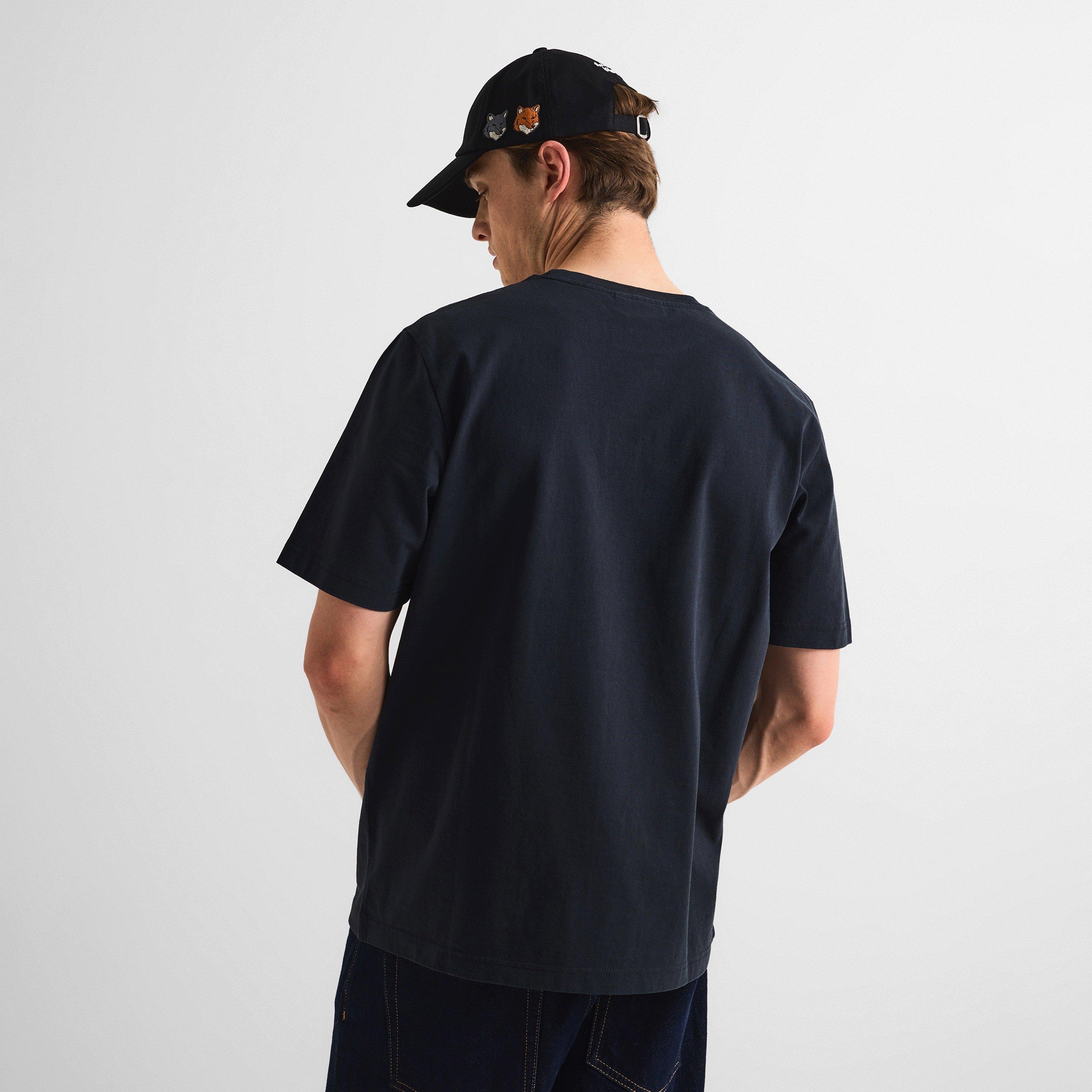 Anthracite - Maison Kitsune - Men's Double Fox Hooded Comfort T-Shirt - 4