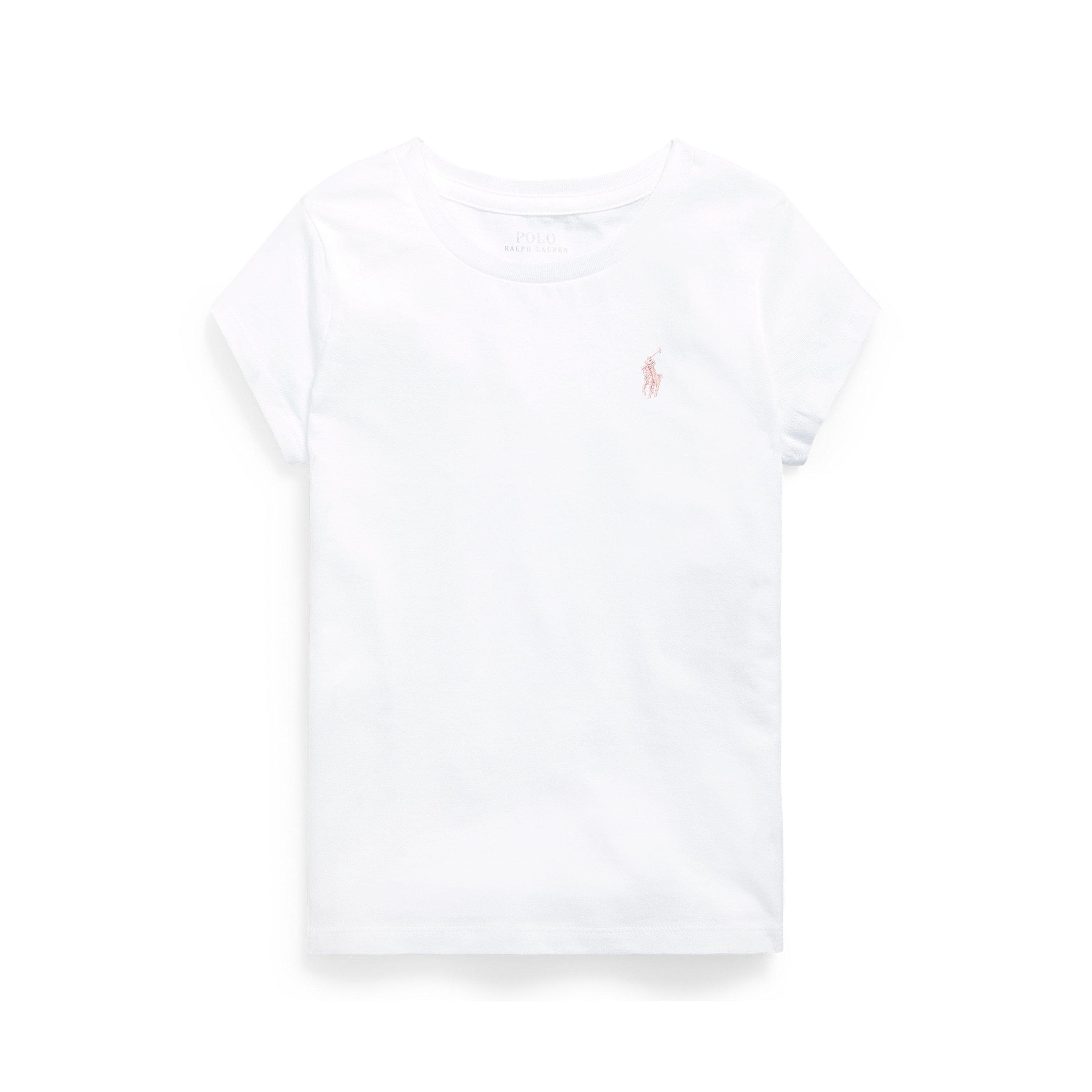 Polo Ralph Lauren Kids' Classic T-Shirt - White/Pink - Size 7Y/S