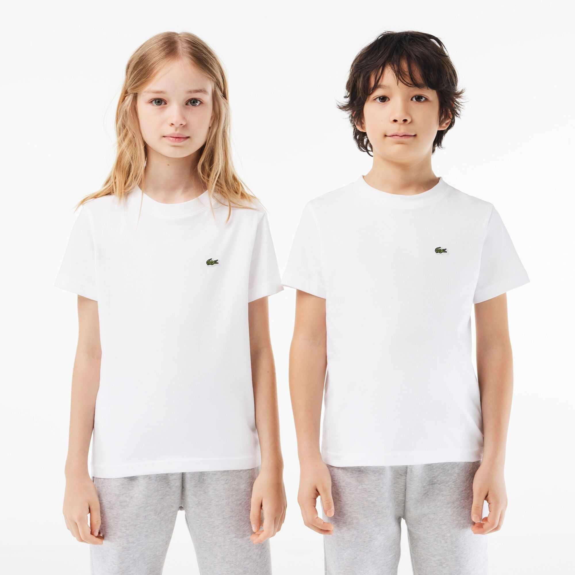 Lacoste Boys ' Regular Fit Basic T-Shirt - White 09 - 14 Years