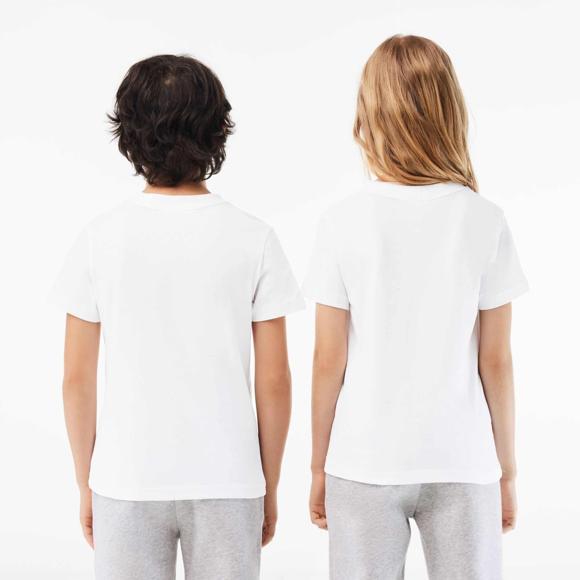 White 09 - Lacoste - Boys' Regular Fit Basic T-Shirt - 3