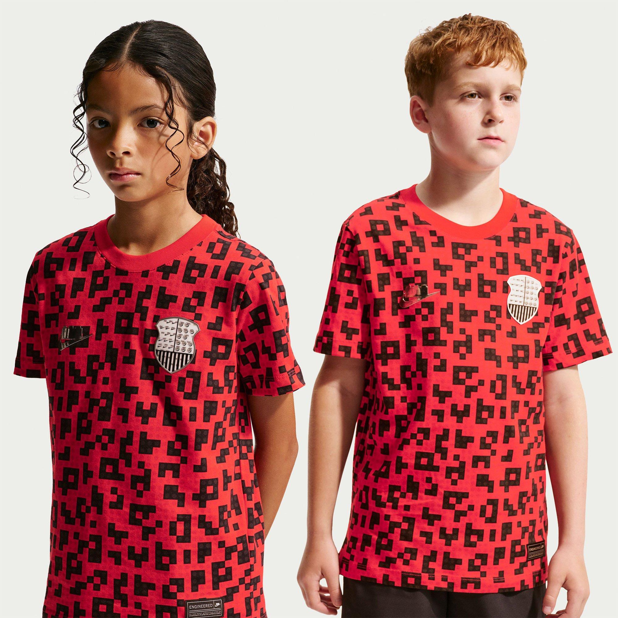 Rush Red/Black - Nike - Kids' Ouch Graphic Round-Neck Short-Sleeve T-Shirt - 1