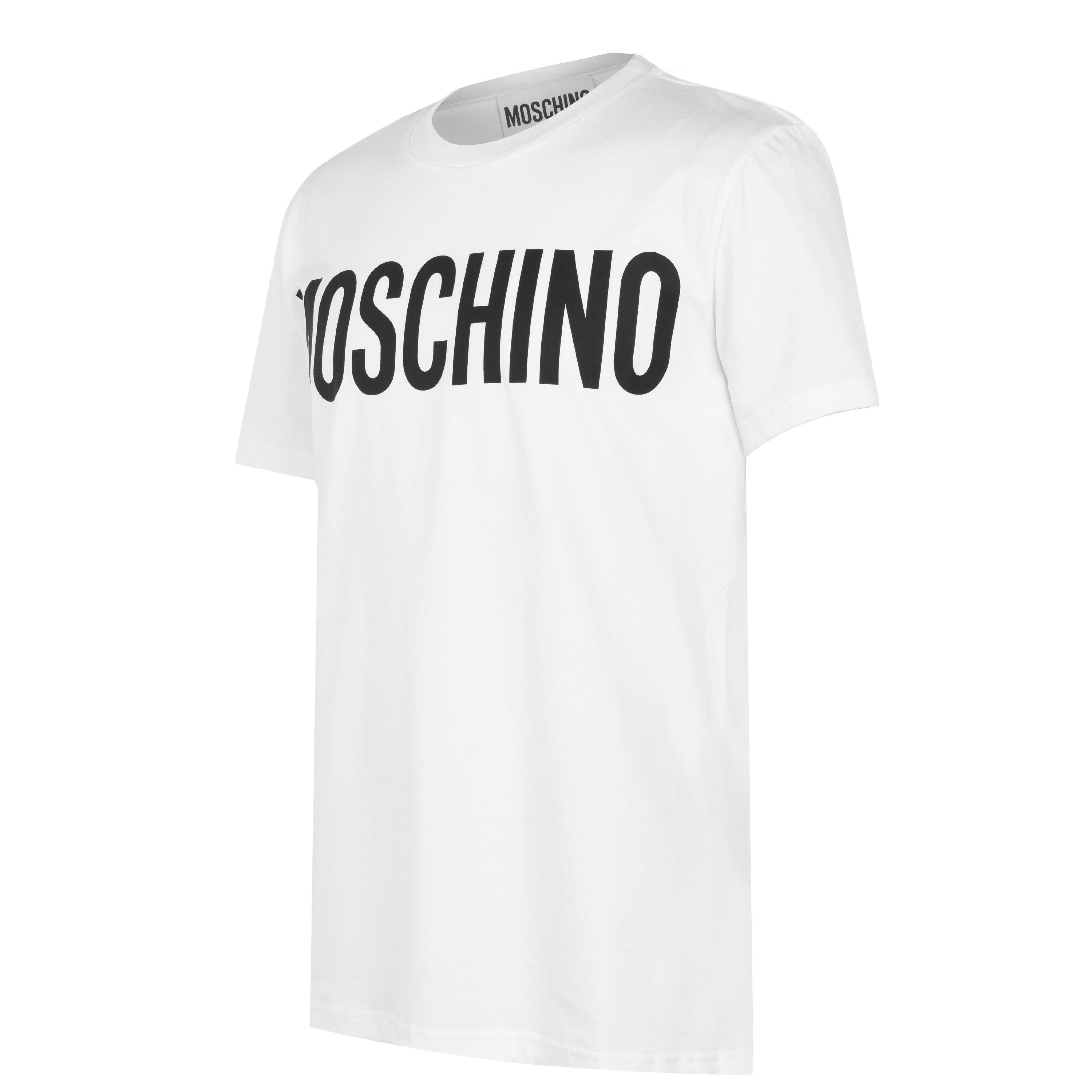 White A1001 - Moschino - Men's Logo Cotton Short-Sleeve Crew-Neck T-Shirt - 8