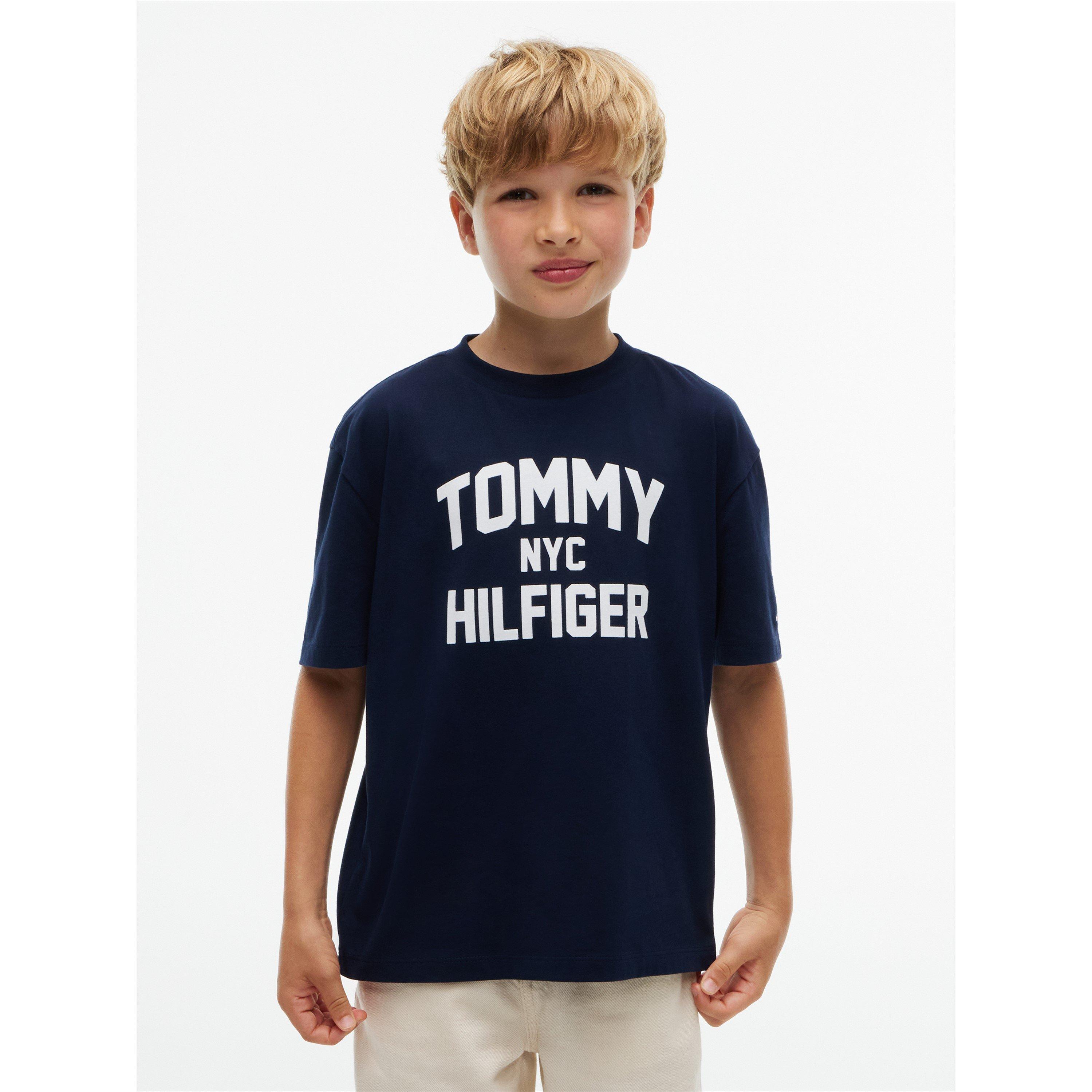 Dark Blue C1G - Tommy Hilfiger - Kids' Varsity Cotton Short-Sleeve T-Shirt - 2