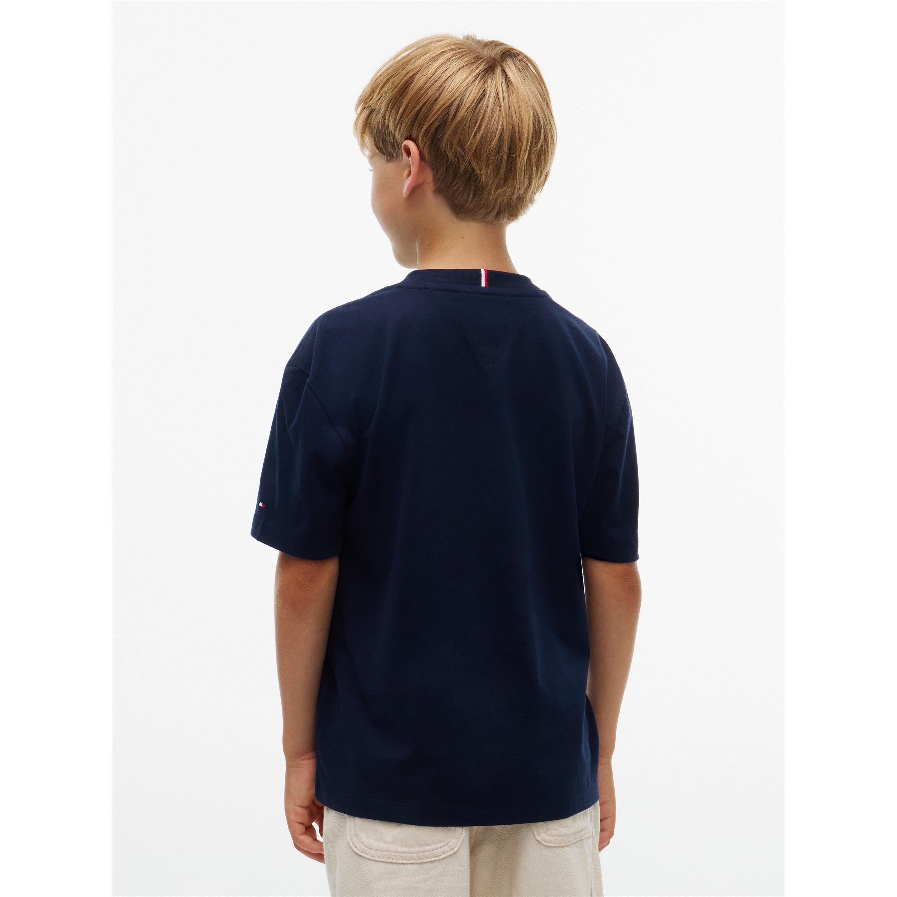 Dark Blue C1G - Tommy Hilfiger - Kids' Varsity Cotton Short-Sleeve T-Shirt - 5
