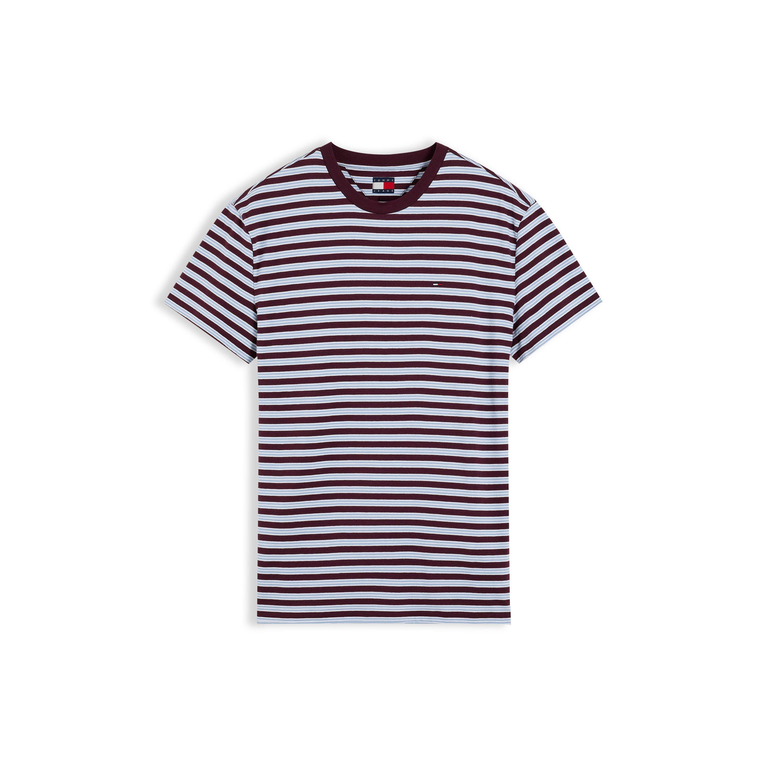 Calypso Berry - Tommy Jeans - Men's Striped Cotton Short-Sleeve T-Shirt - 1