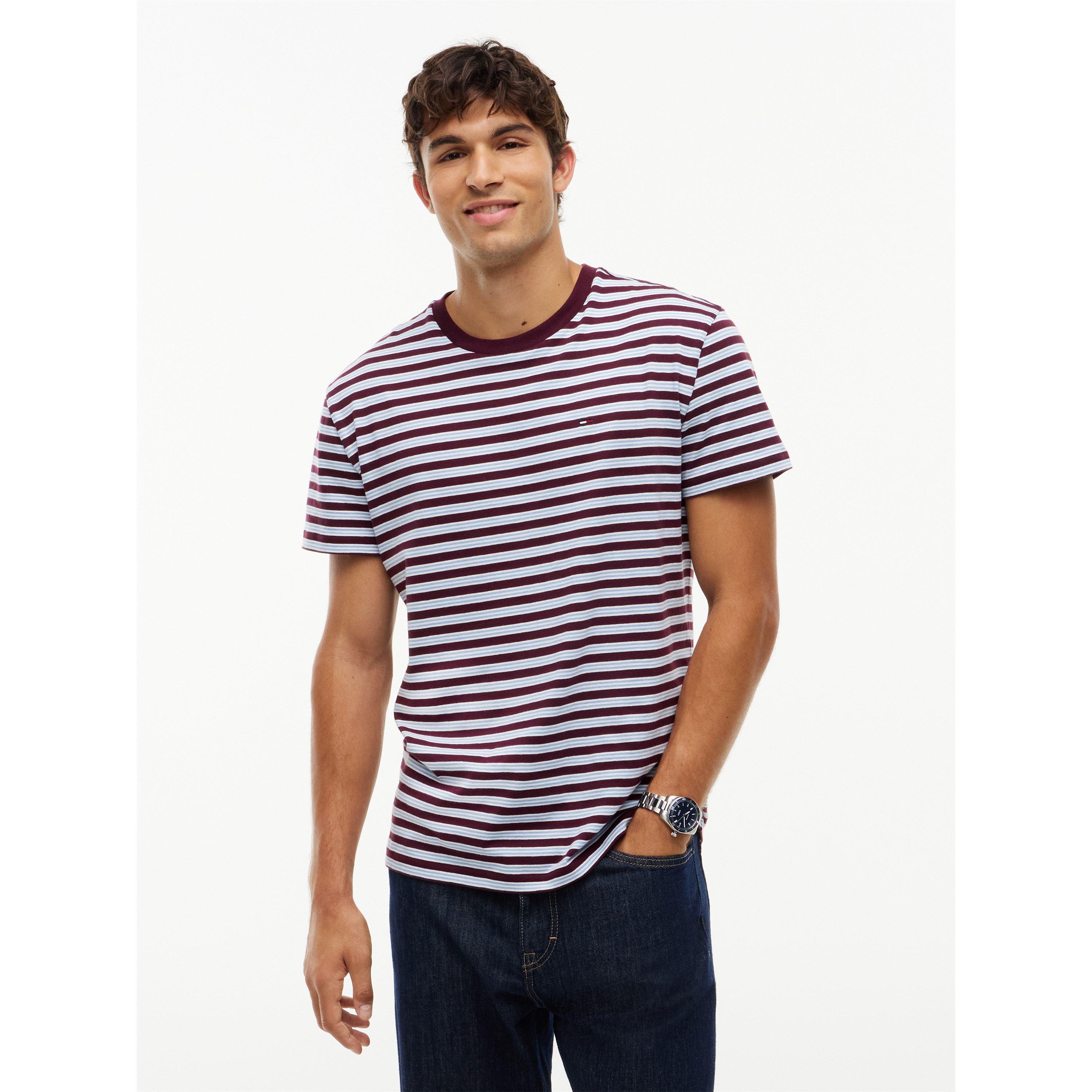 Calypso Berry - Tommy Jeans - Men's Striped Cotton Short-Sleeve T-Shirt - 2