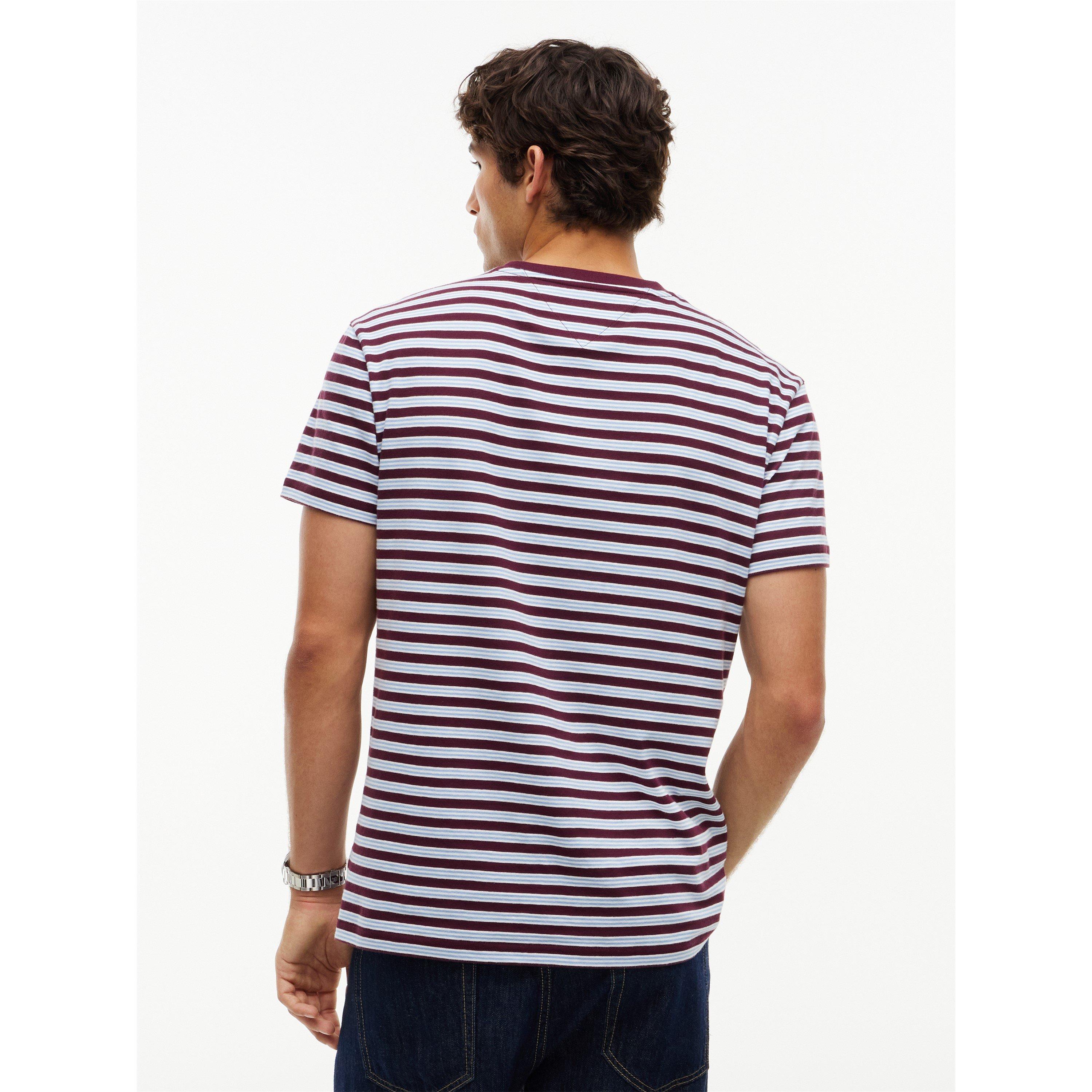 Calypso Berry - Tommy Jeans - Men's Striped Cotton Short-Sleeve T-Shirt - 5