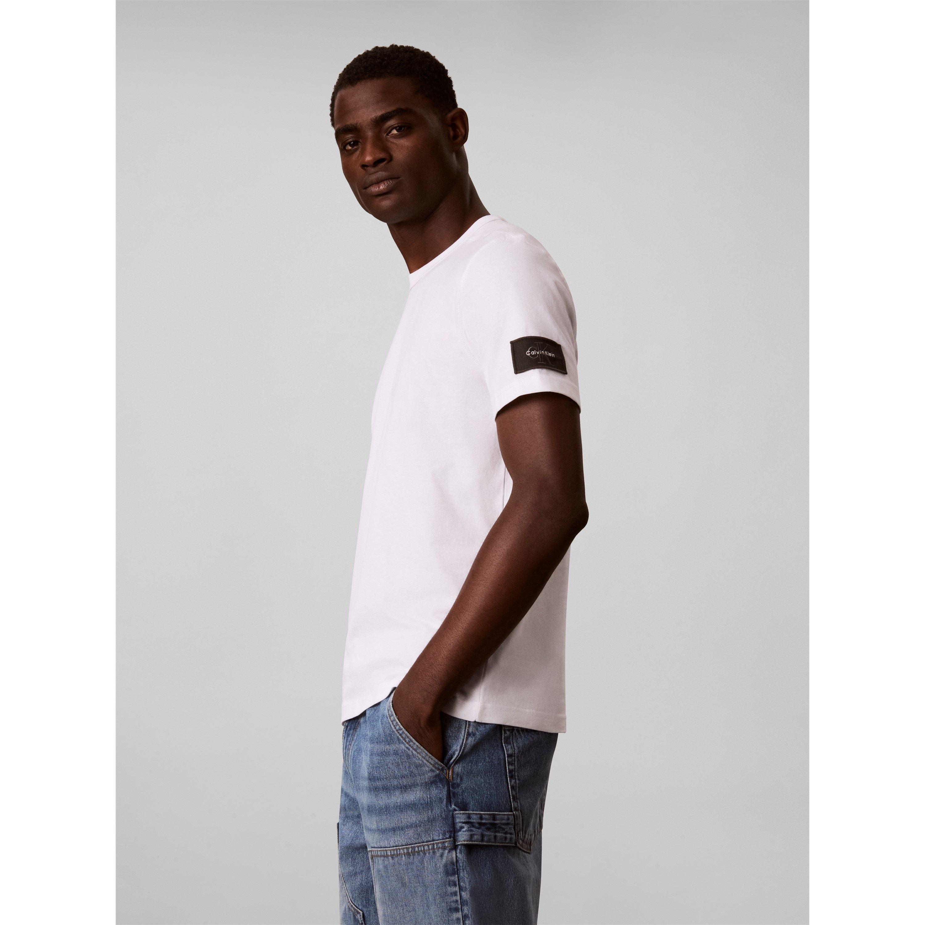 Branco YAF - Calvin Klein Jeans - Men's Badge Logo Cotton Short-Sleeve T-Shirt - 6