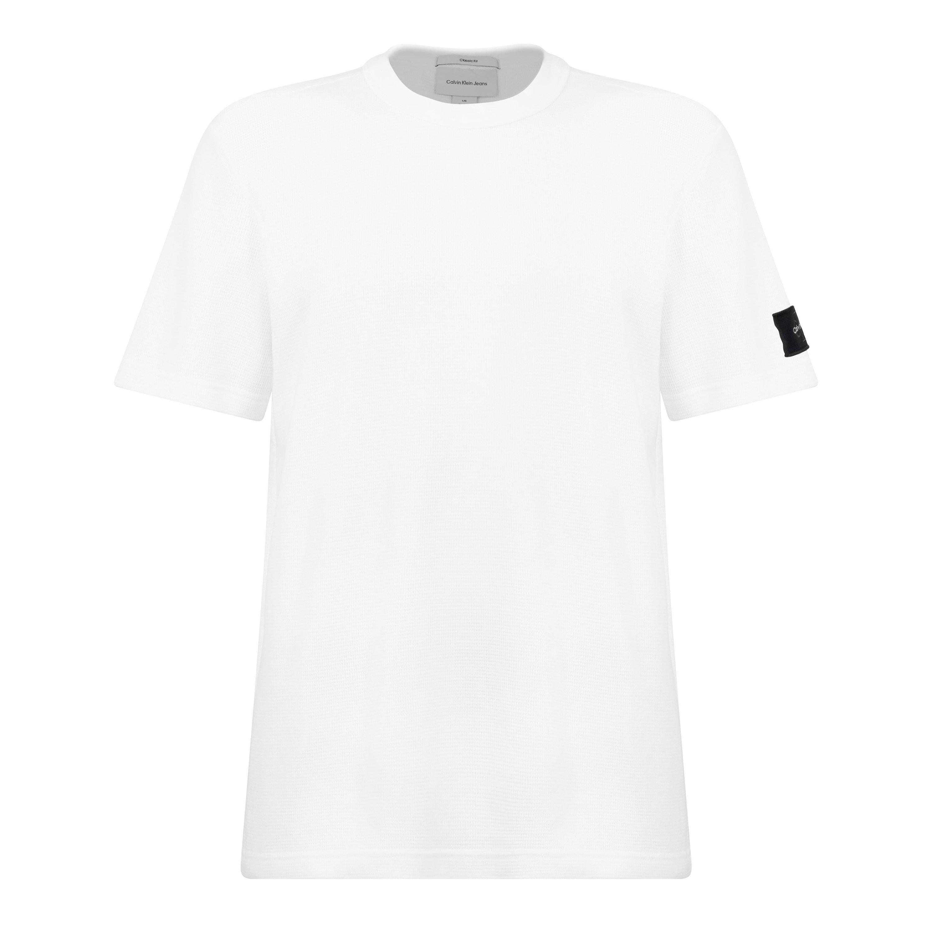 Bijeli YAF - Calvin Klein Jeans - Men's Waffle Badge Cotton T-Shirt - 1