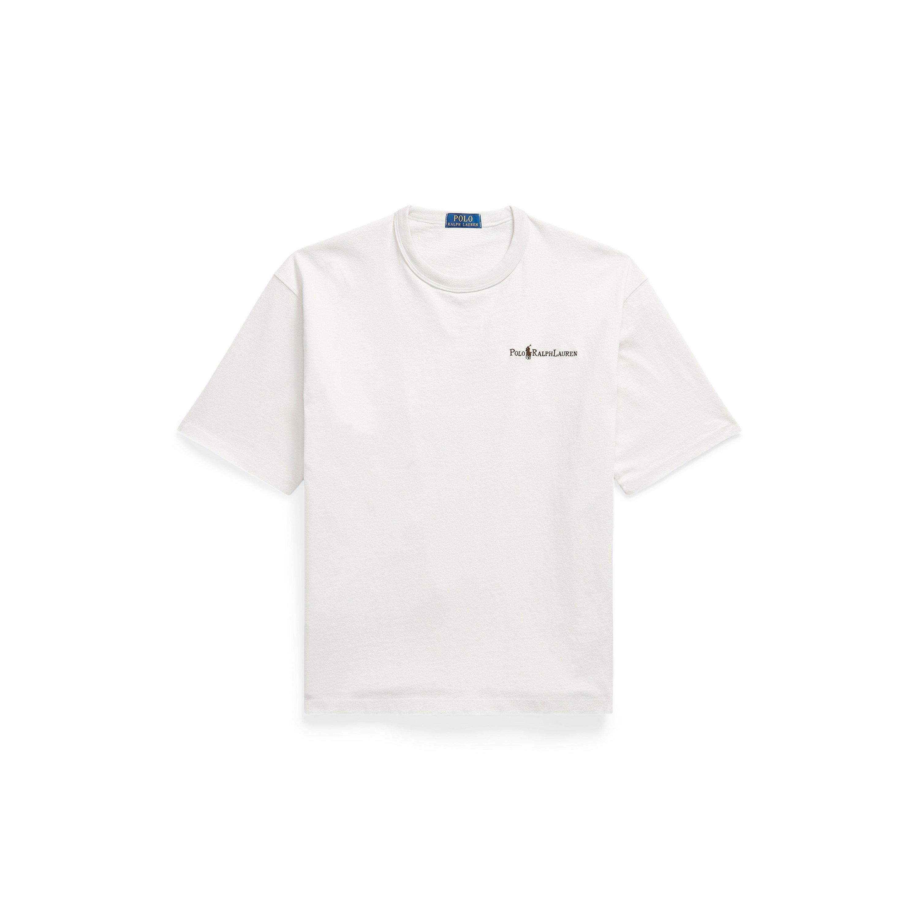 Stone Pebble - Polo Ralph Lauren - Men's Back Logo Cotton Short-Sleeve Crew-Neck Oversized T-Shirt