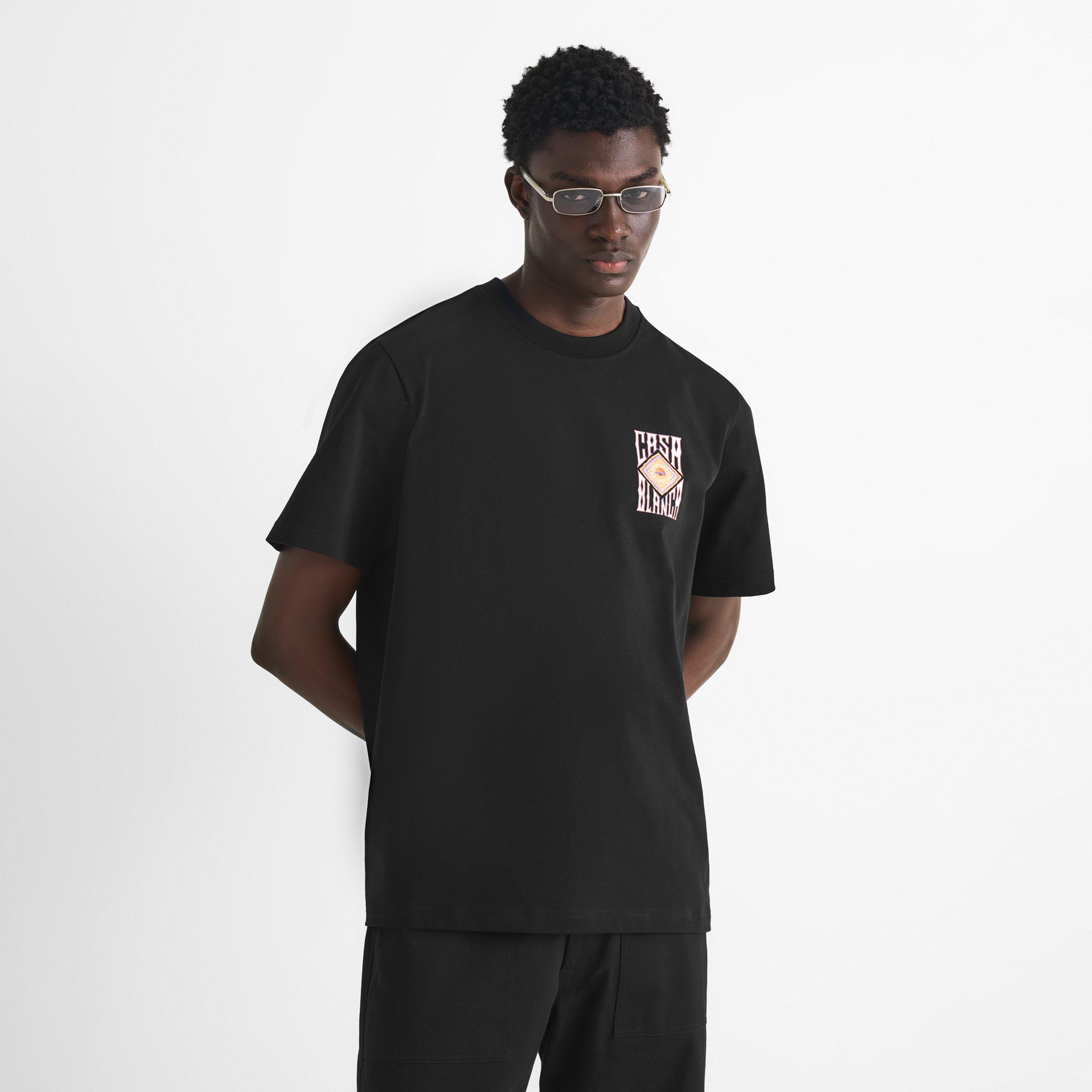 Black - Casablanca - Men's Hermons Mirage Arch Graphic Short-Sleeve Cotton T-Shirt - 3