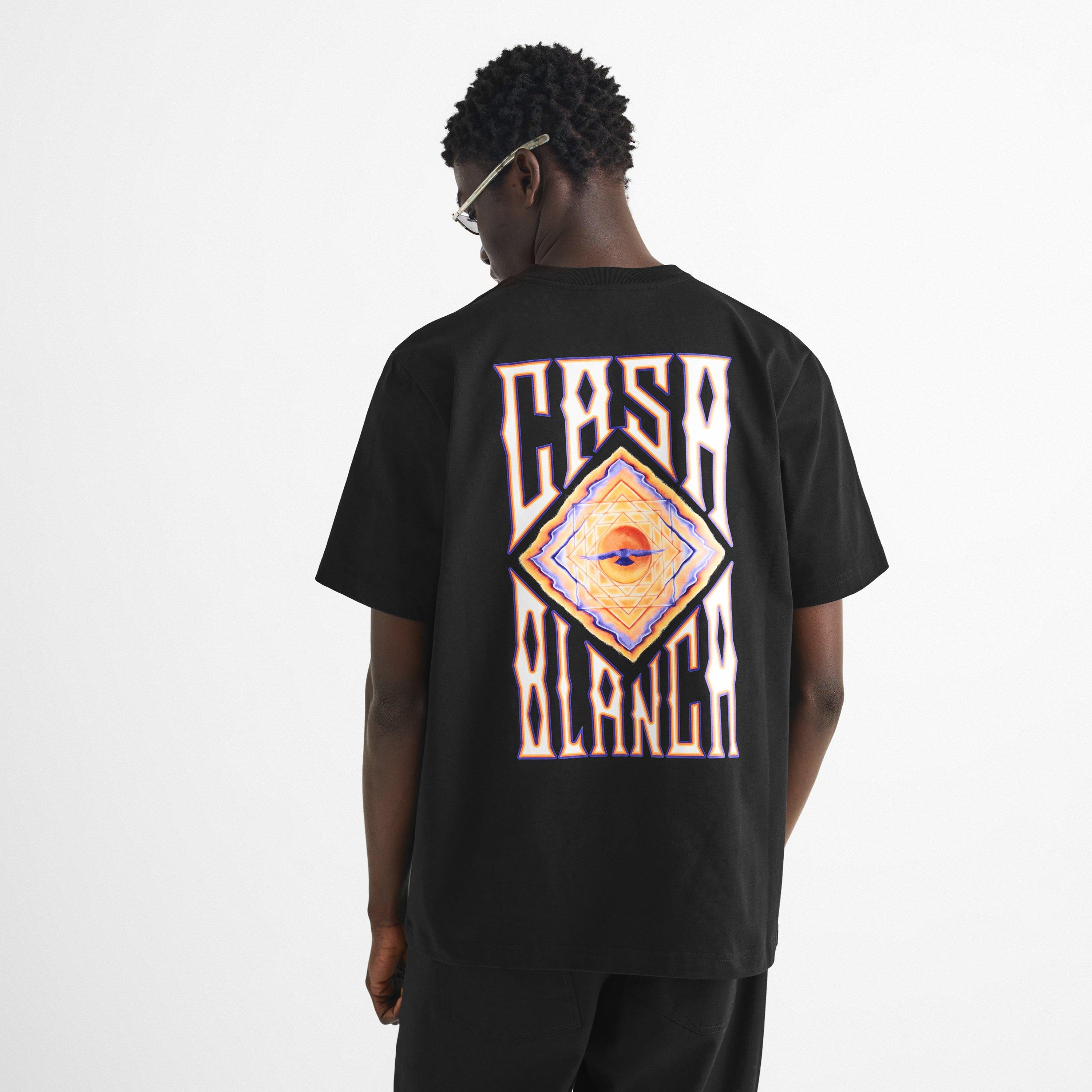 Black - Casablanca - Men's Hermons Mirage Arch Graphic Short-Sleeve Cotton T-Shirt - 4
