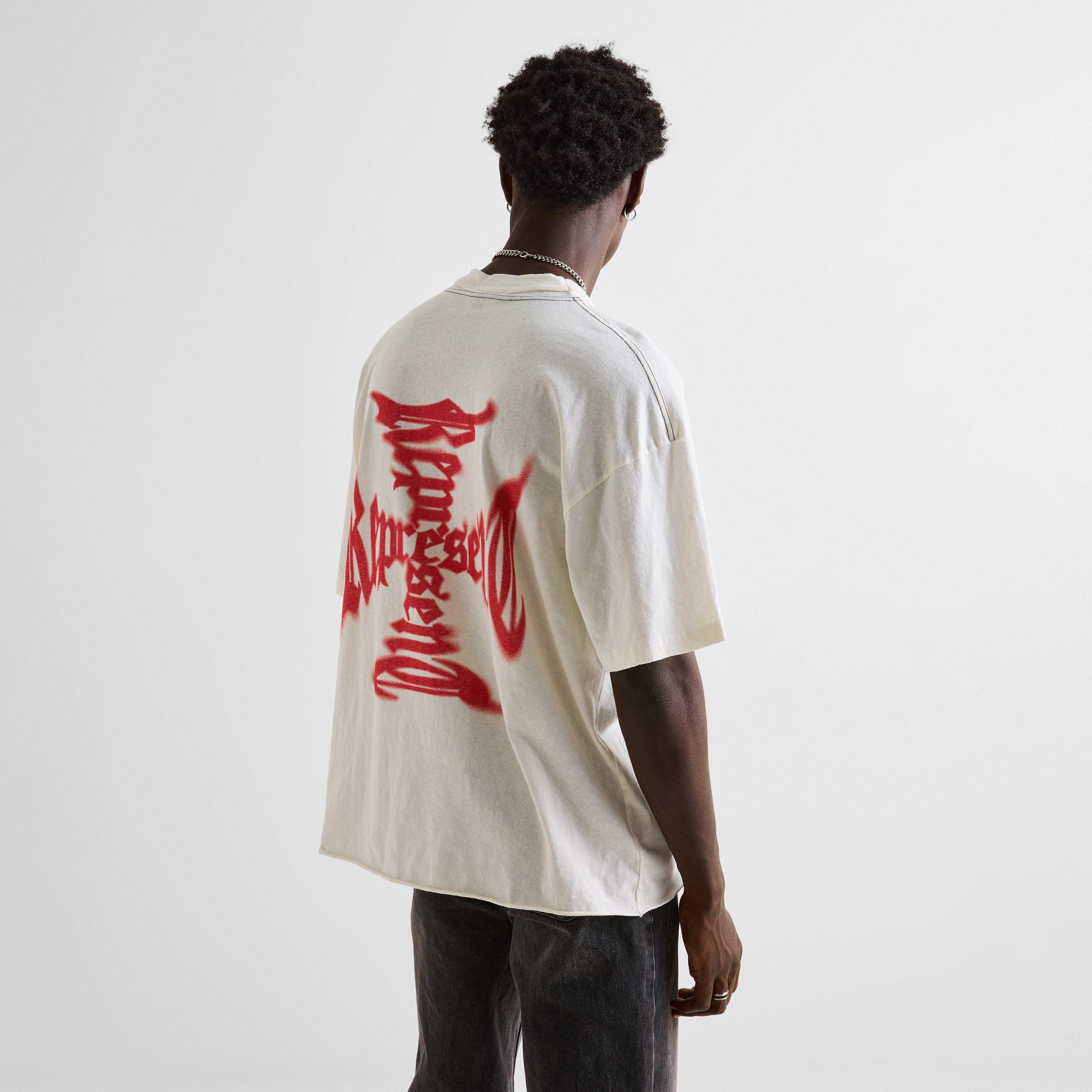Flat White - Represent - Men's Mayhem T-Shirt V2 Oversized Cotton Hemp - 4