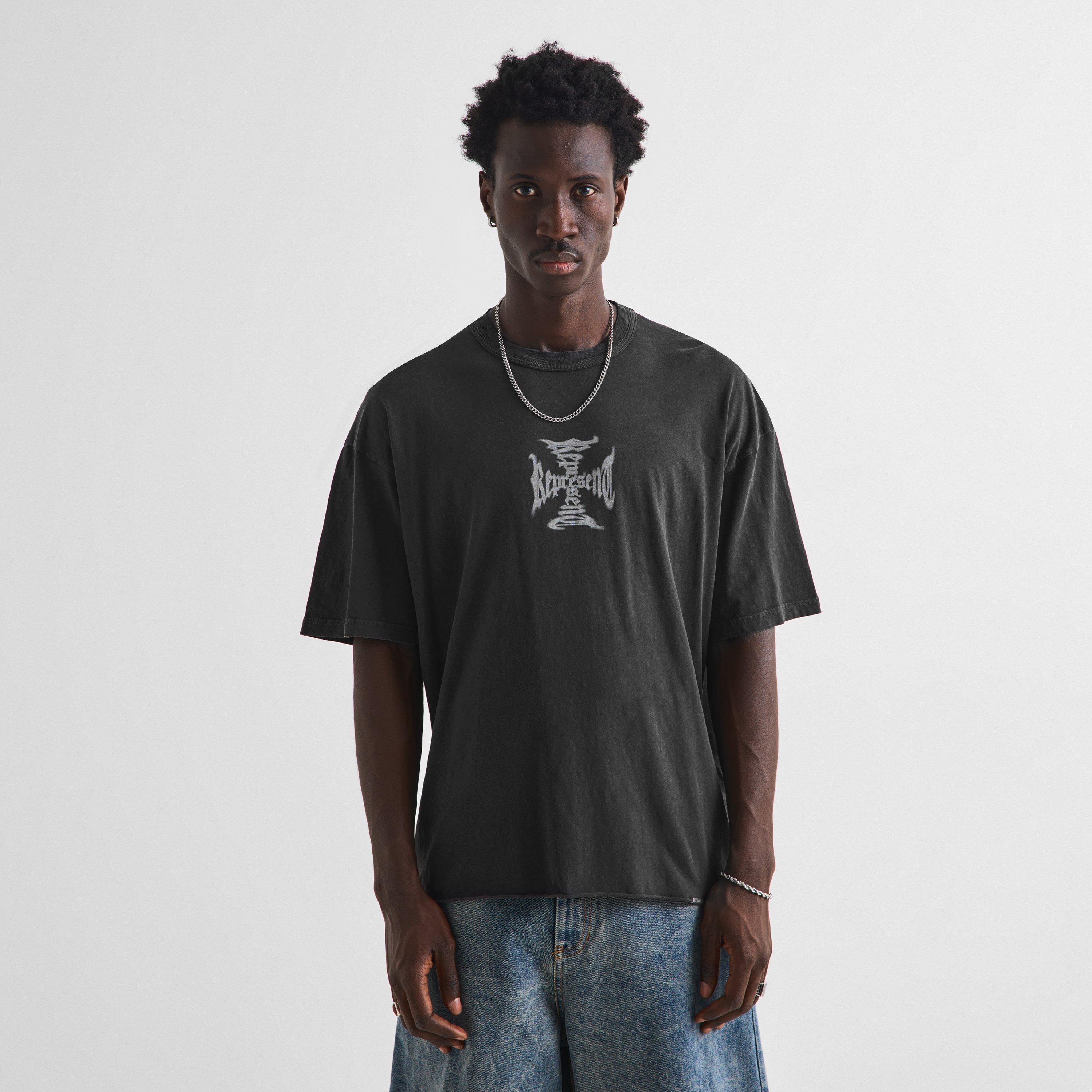 Faded Black - Represent - Men's Mayhem T-Shirt V2 Oversized Cotton Hemp - 3