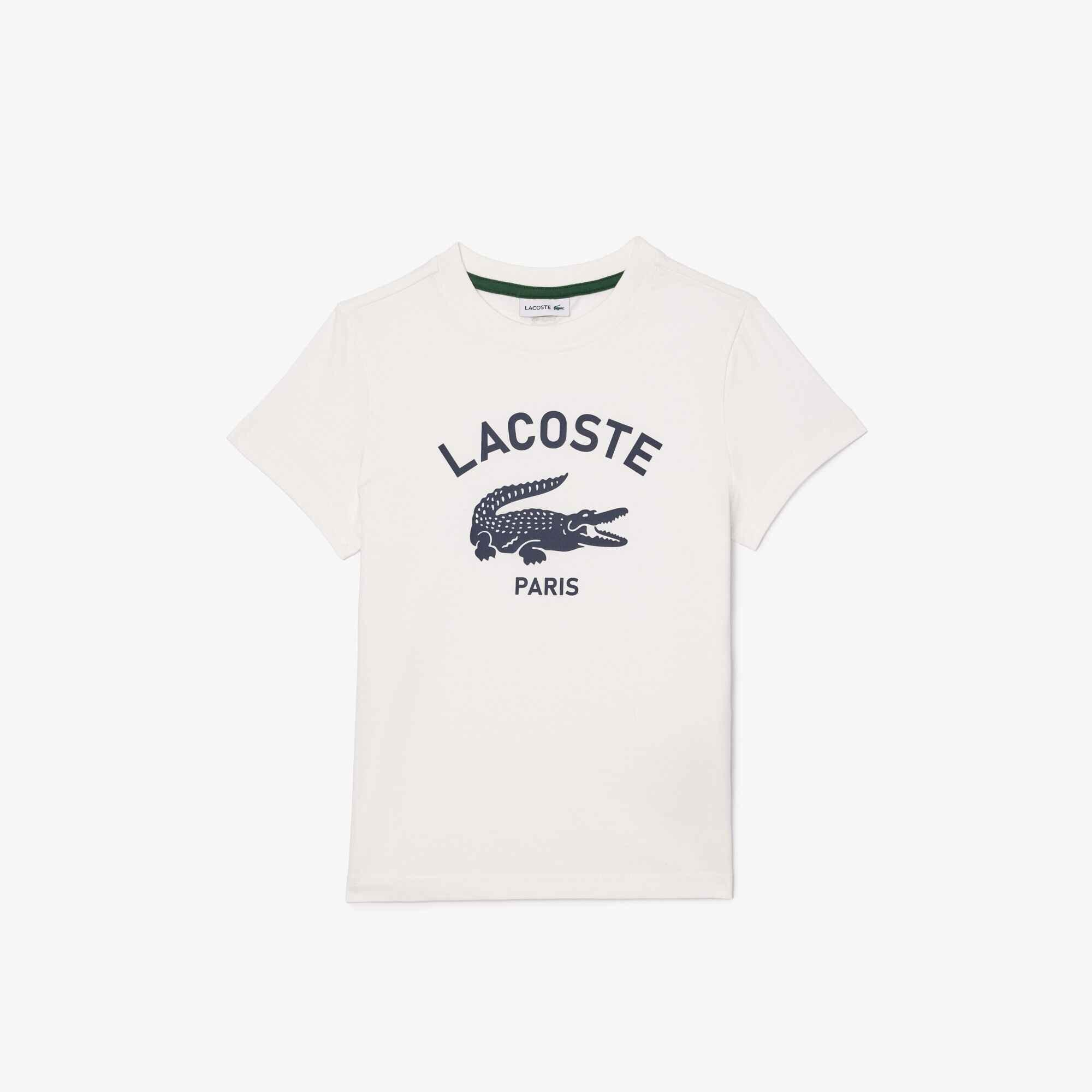 White 70V - Lacoste - Kids' Big Logo Regular Fit T-Shirt - 3