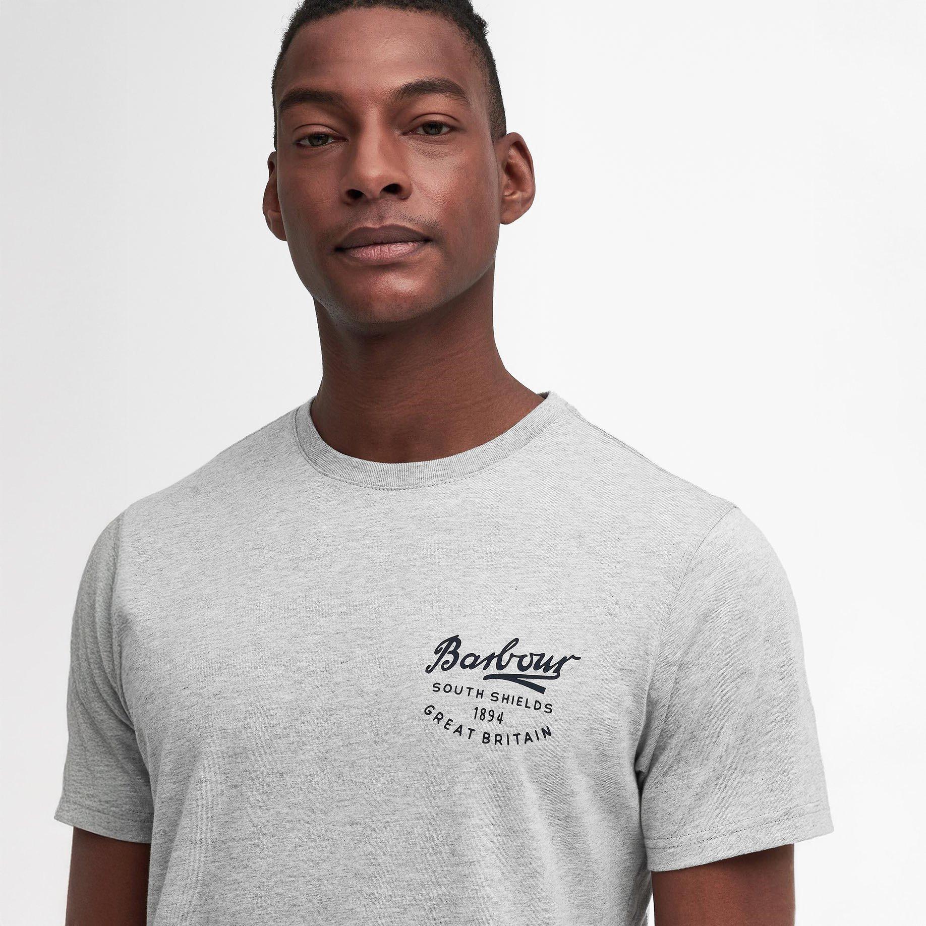 Grey Marl GY52 - Barbour - Script Graphic T-Shirt - 4
