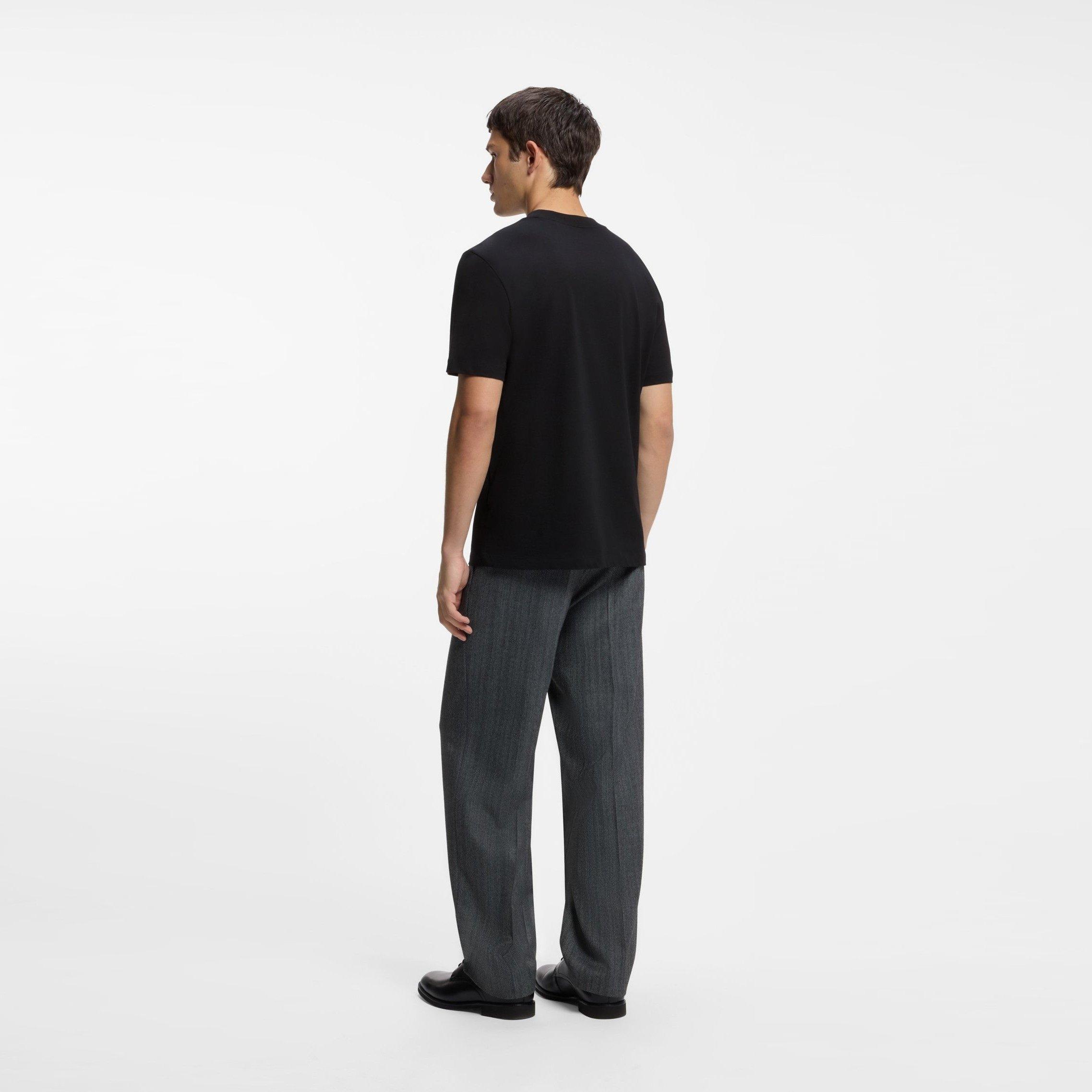 Black 003 - Hugo - Men's Daffilo Graphic Cotton T-Shirt - 3