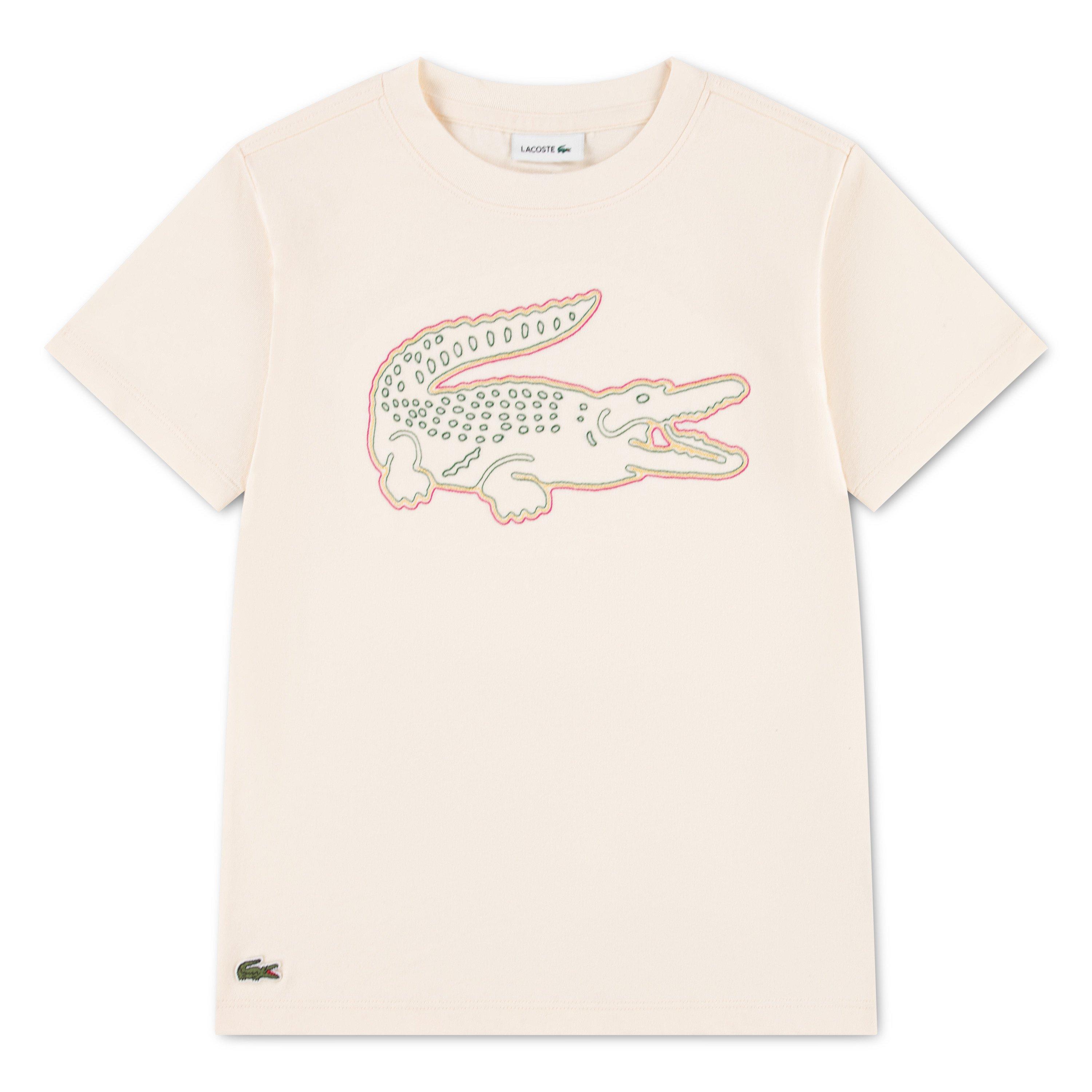 Bianco - Lacoste - Kids' Graphic Cotton Short-Sleeve Crew-Neck T-Shirt - 1