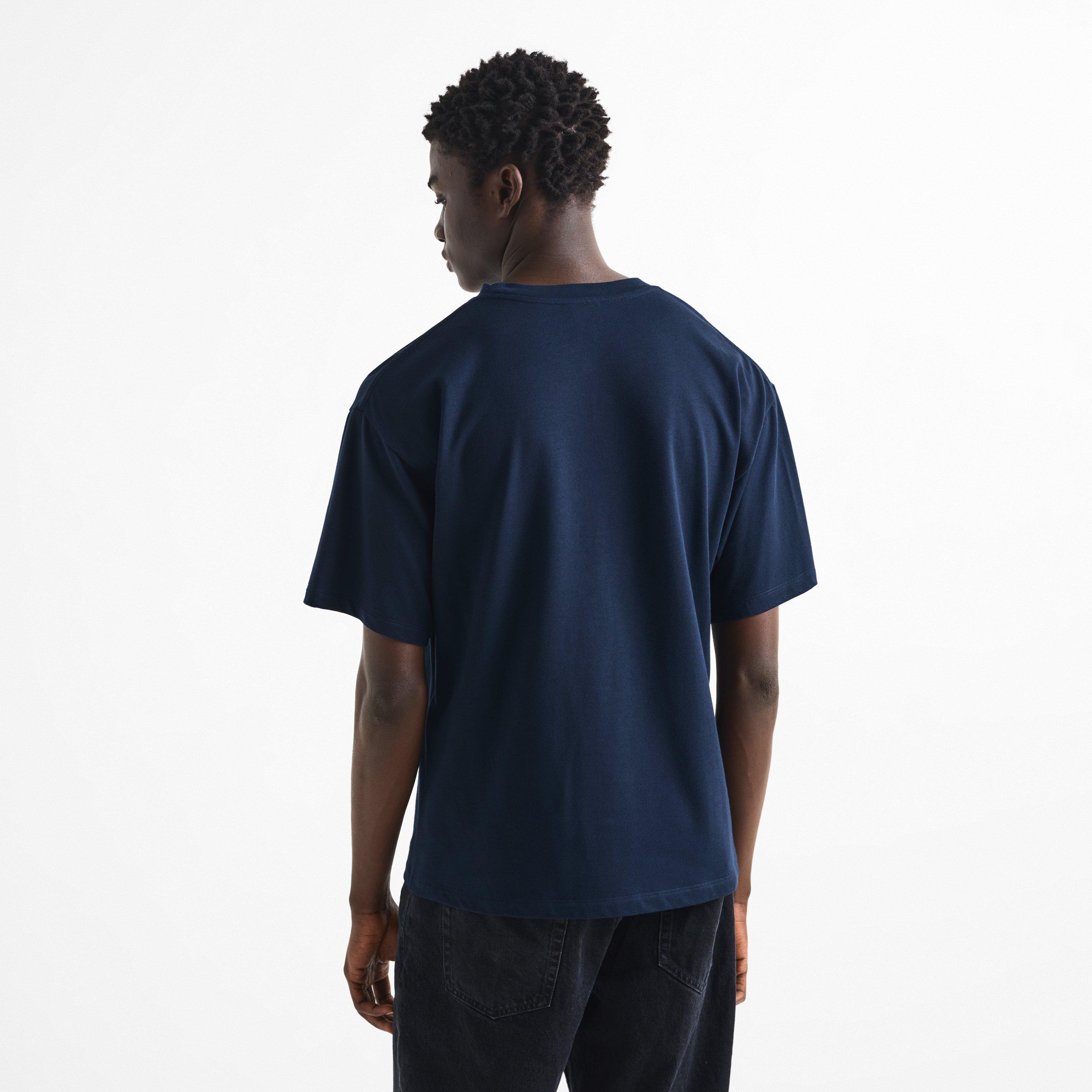 Navy - Saint Laurent - Men's Tab Logo Cotton Oversized-Fit T-Shirt - 4